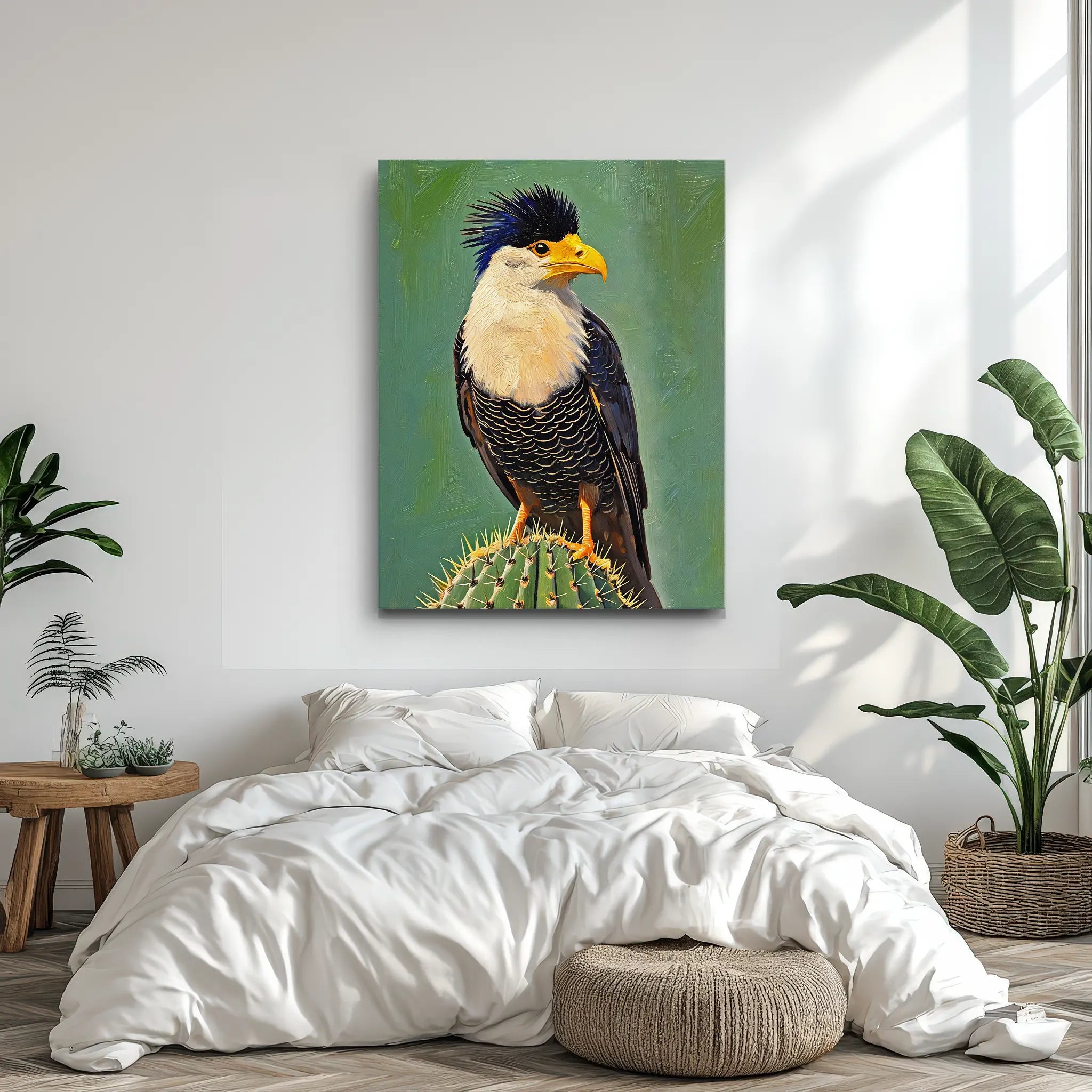 Crested Caracara Perched Cactus Giclée Print 454009 Visual Wall Art AR3:4V-AR4:5V Giclée Print