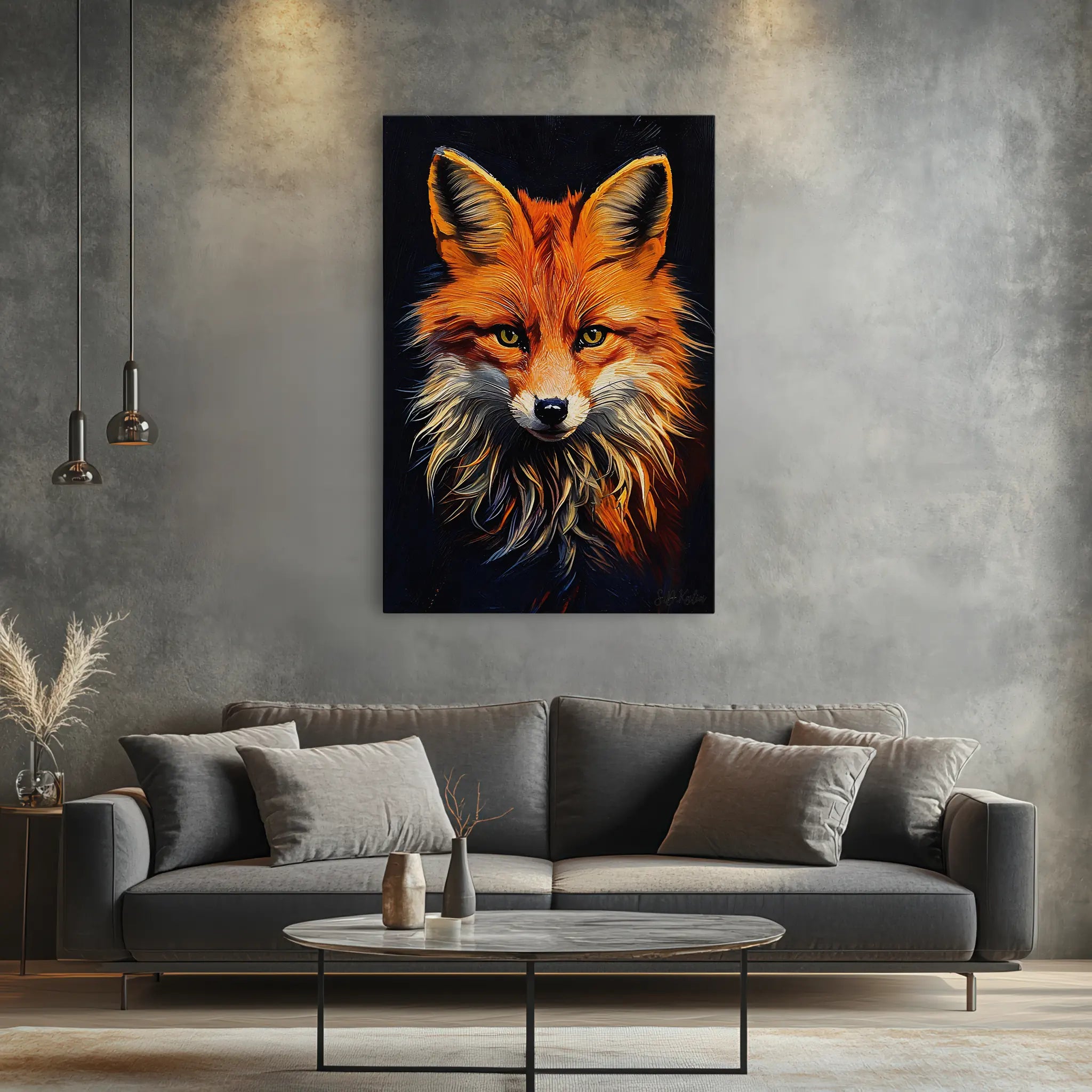 Crimson Fox Quiet Fire Giclée Print 231070 Visual Wall Art AR2:3V Giclée Print