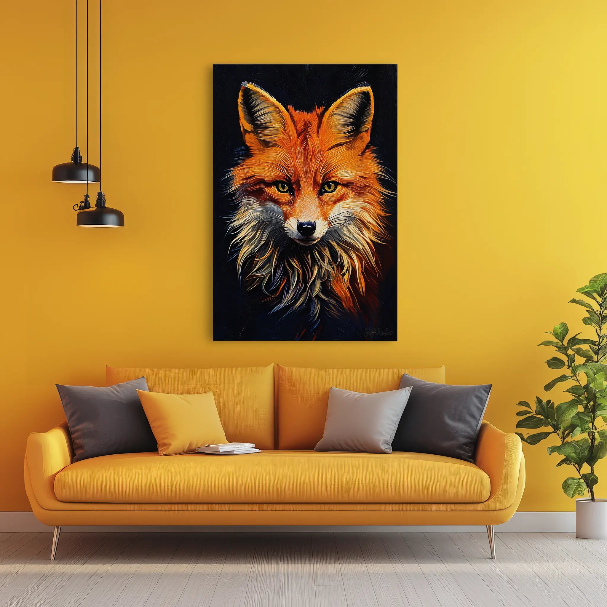 Crimson Fox Quiet Fire Giclée Print 231070 Visual Wall Art AR2:3V Giclée Print
