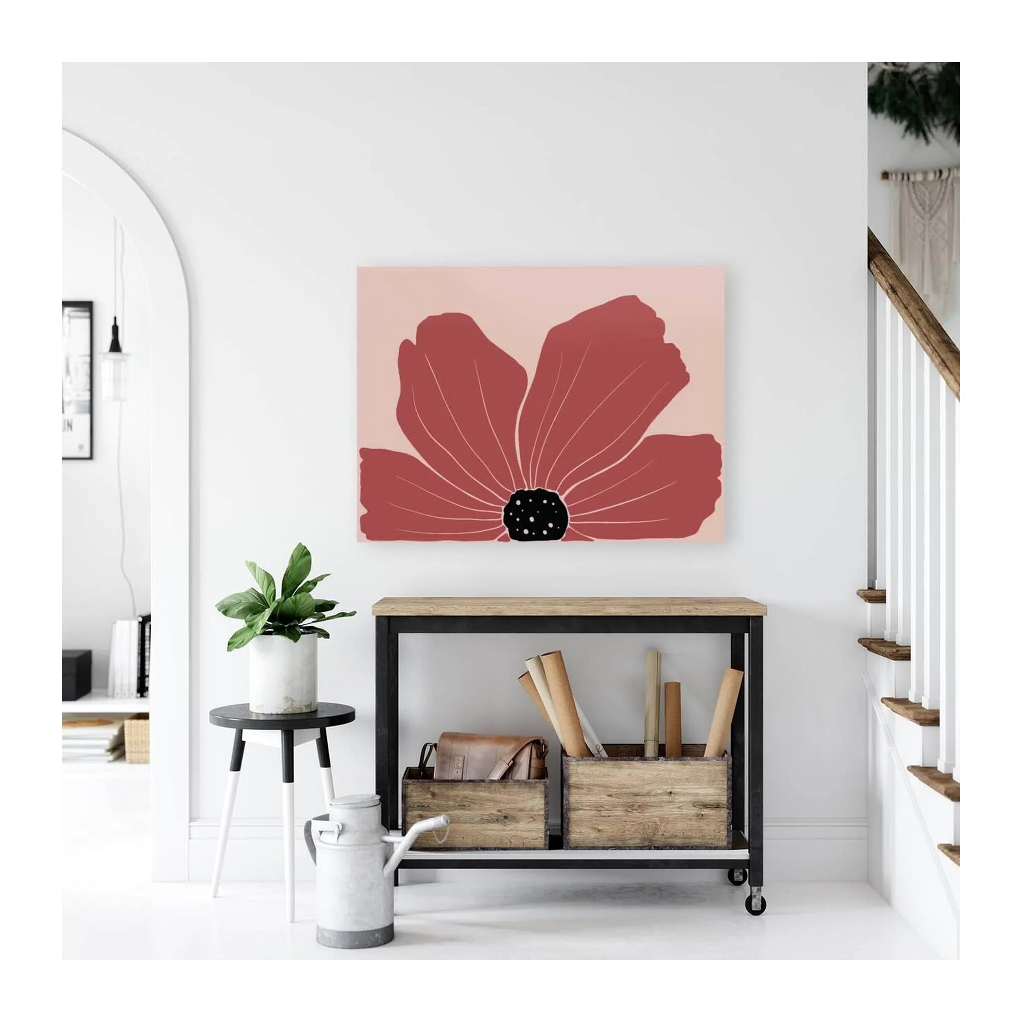 Crimson Red Flower Bohemian Giclée Print 43292H Visual Wall Art