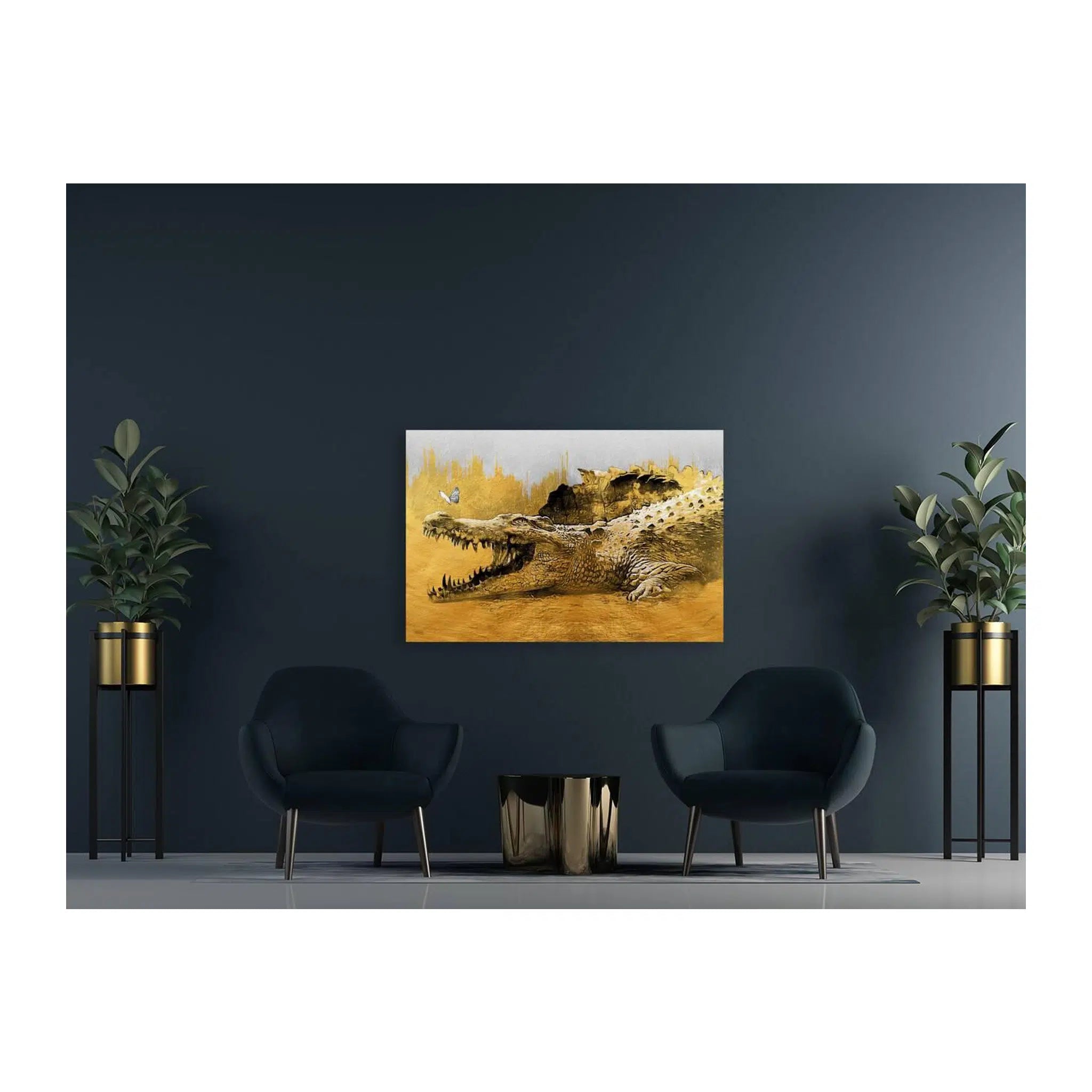 Crocodile Gold Giclée Print 32905 Visual Wall Art
