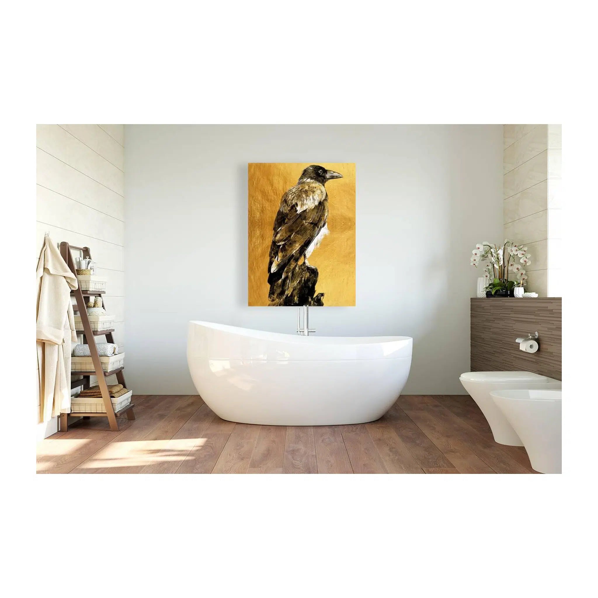 Crow Bird Gold Giclée Print 34909 Visual Wall Art