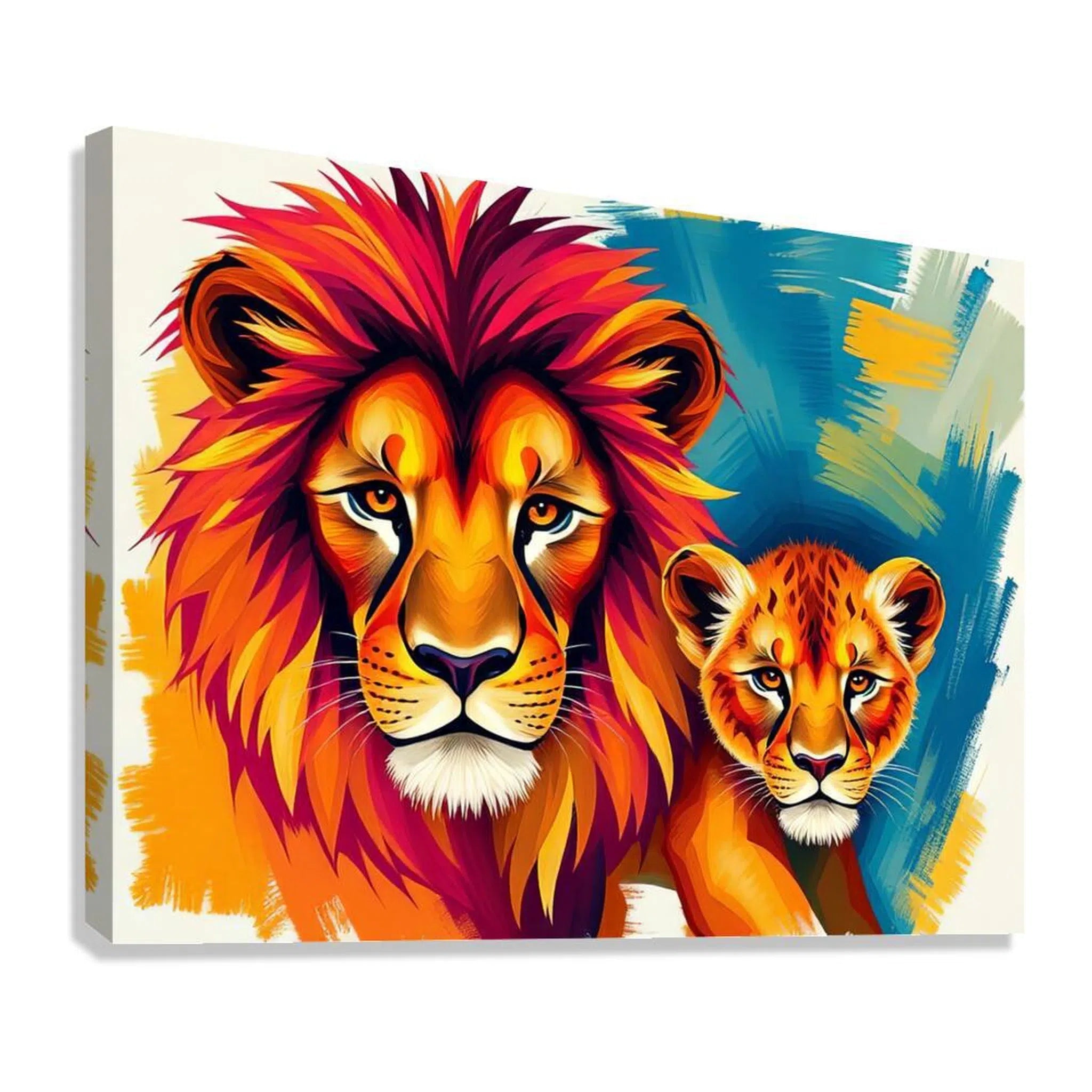 Cub And Lion Father Giclée Print 43126 Giclée Stretched Canvas Print Visual Wall Art