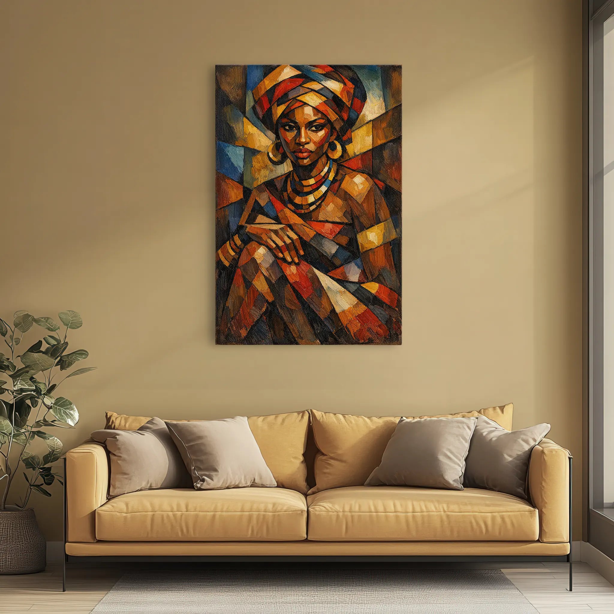 Cubist African Woman Giclée Print 235004 Visual Wall Art AR2:3V Giclée Print