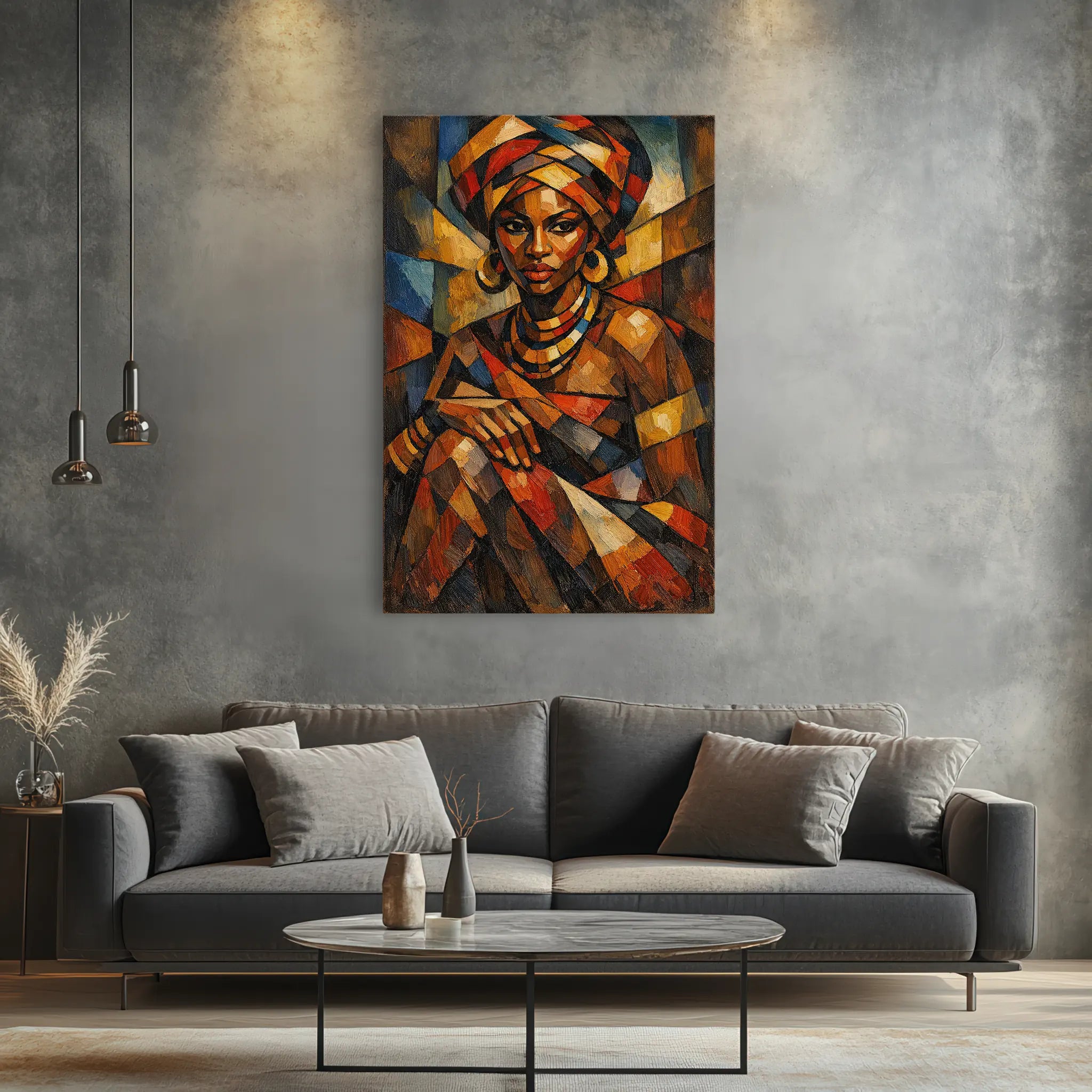 Cubist African Woman Giclée Print 235004 Visual Wall Art AR2:3V Giclée Print