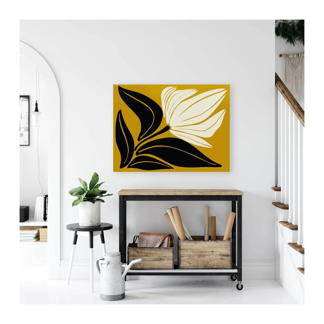 Curved Leaves Bohemian Giclée Print 43209H Visual Wall Art