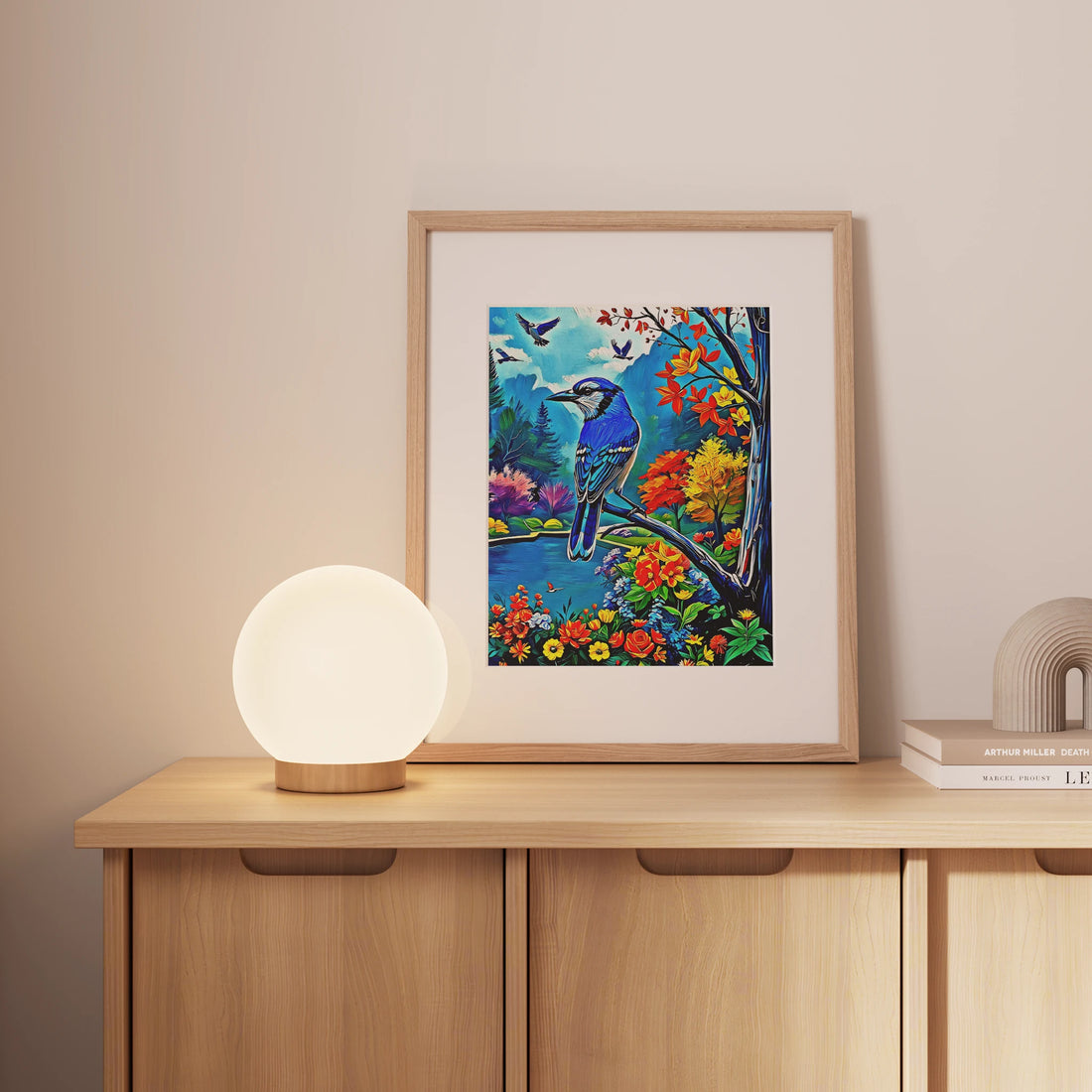 Cyanocitta Cristata-Blue Jay-Framed Paper Print-452253 Visual Wall Art Framed Print