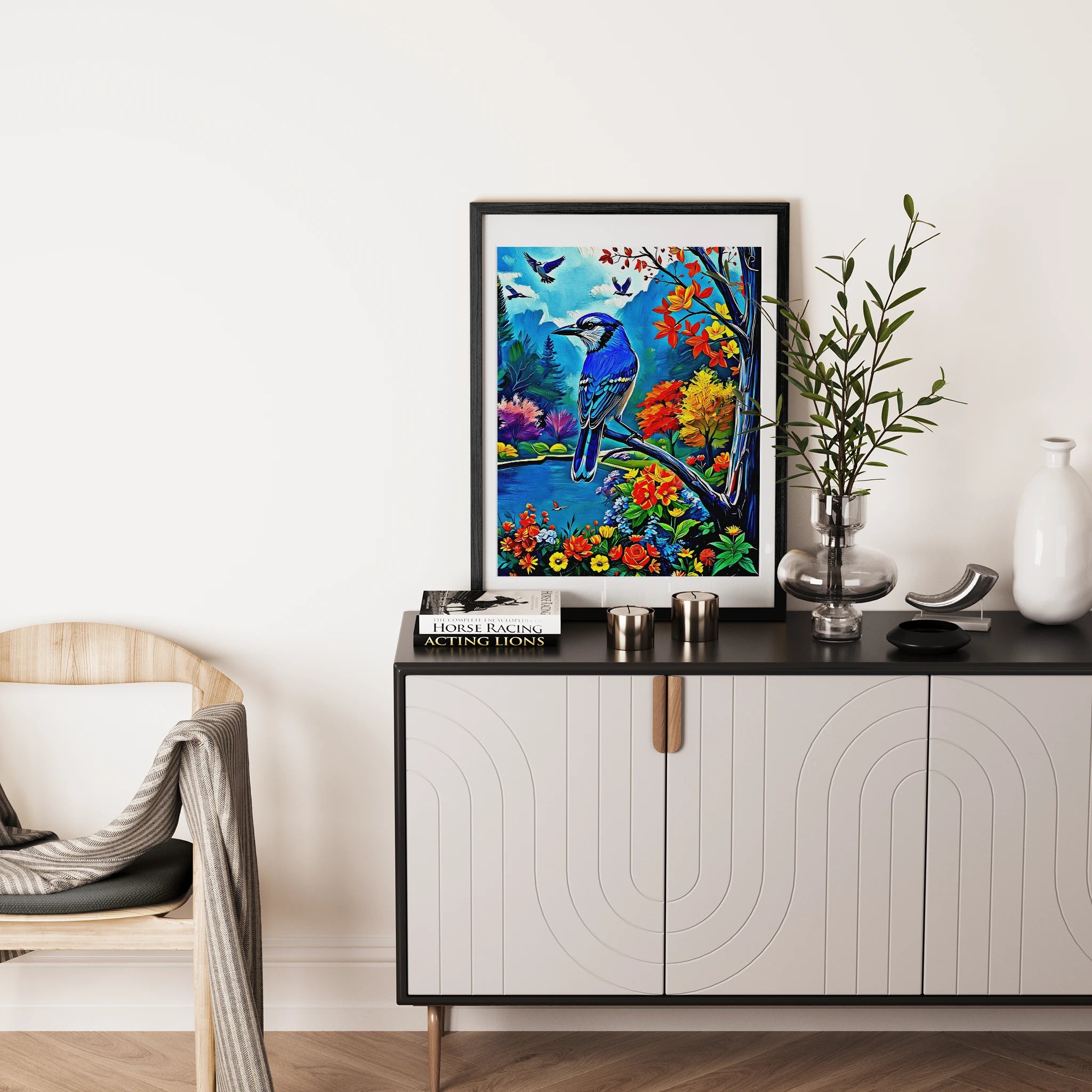 Cyanocitta Cristata-Blue Jay-Framed Paper Print-452253 Visual Wall Art Framed Print