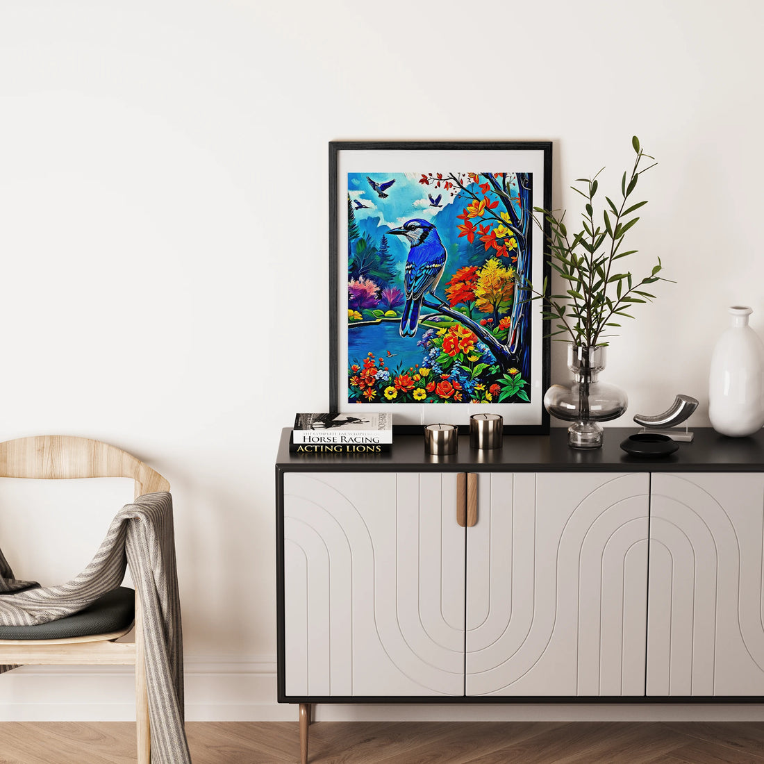 Cyanocitta Cristata-Blue Jay-Framed Paper Print-452253 Visual Wall Art Framed Print