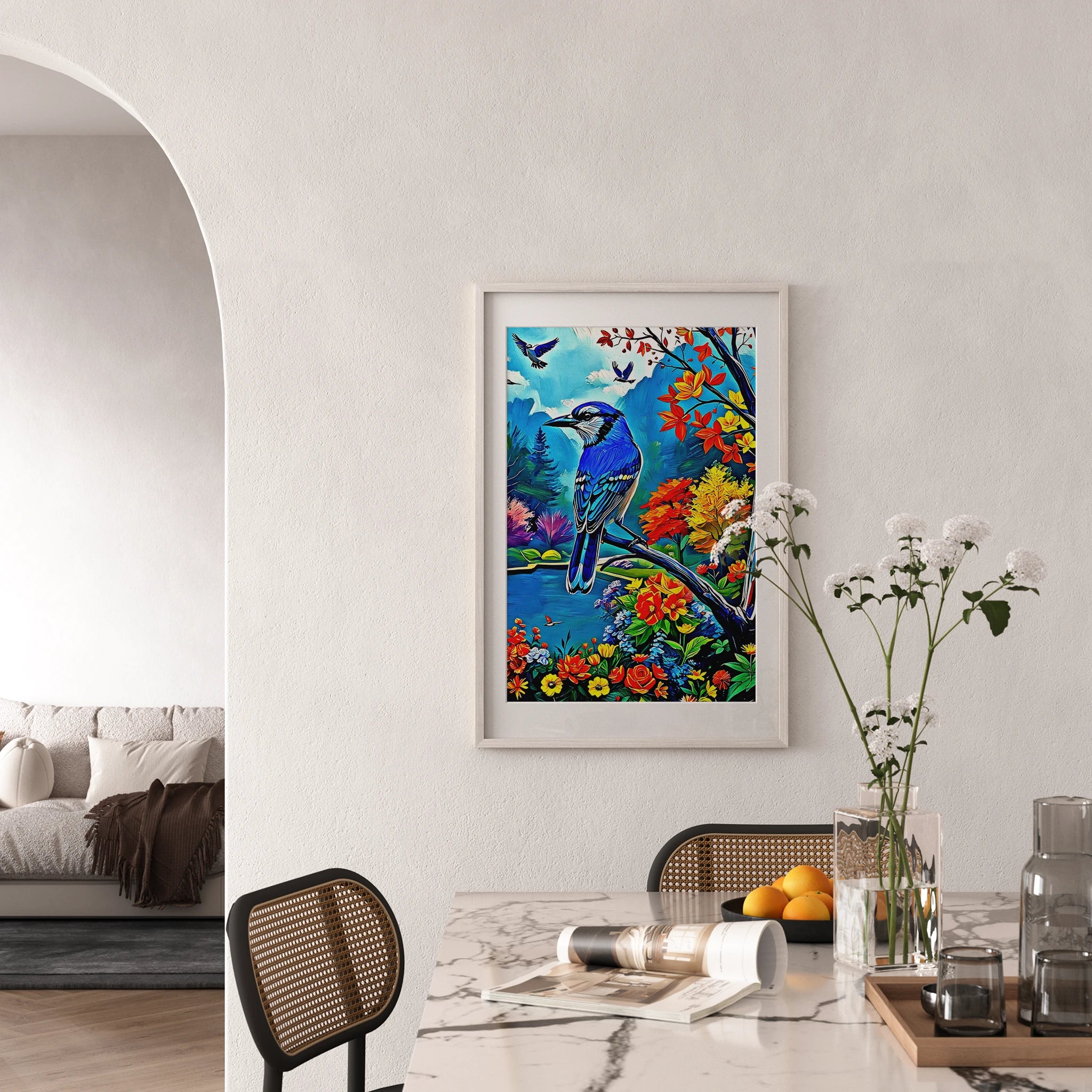 Cyanocitta Cristata-Blue Jay-Framed Paper Print-452253 Visual Wall Art Framed Print