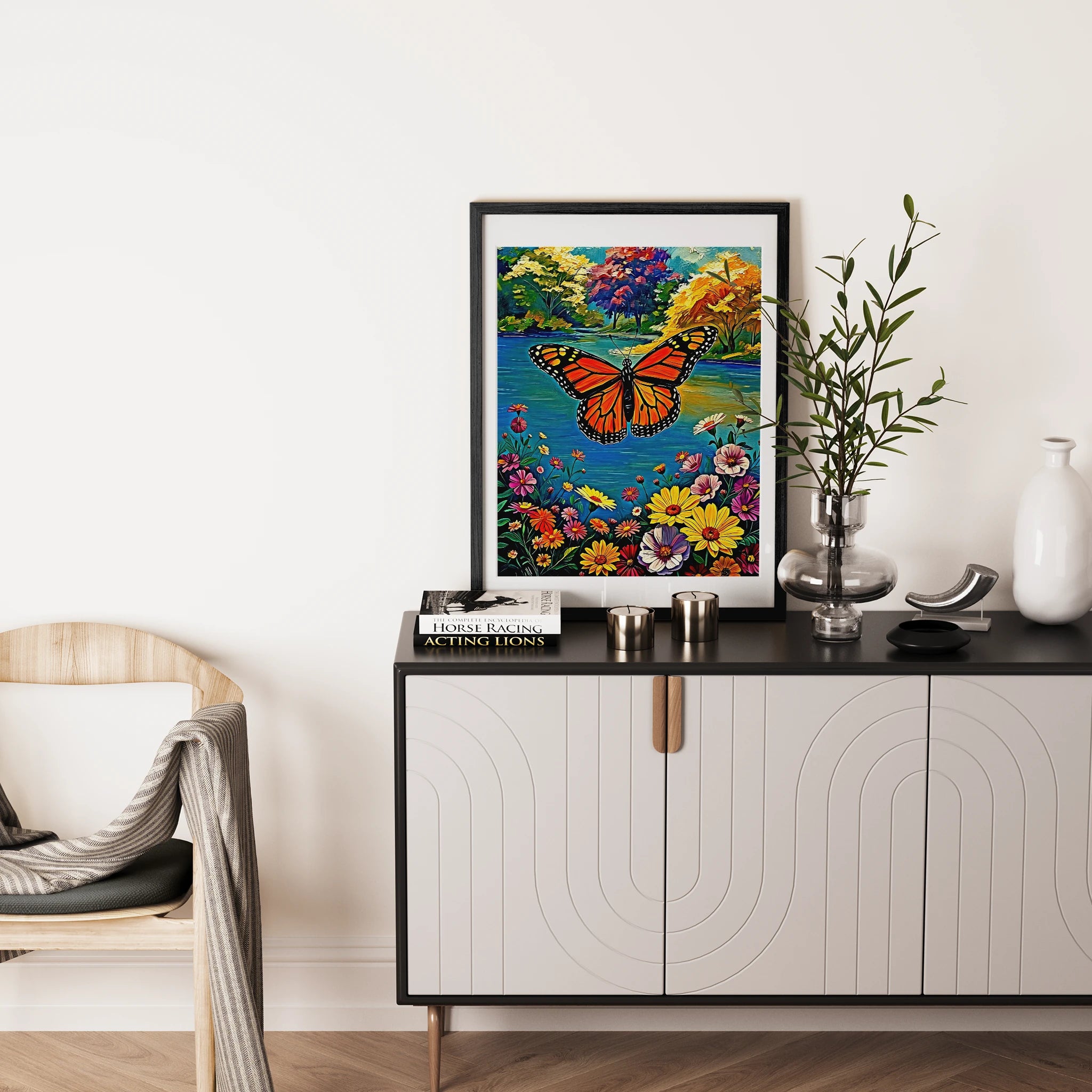 Danaus Plexippus Monarch Butterfly-Framed Paper Print-452254 Visual Wall Art Framed Print