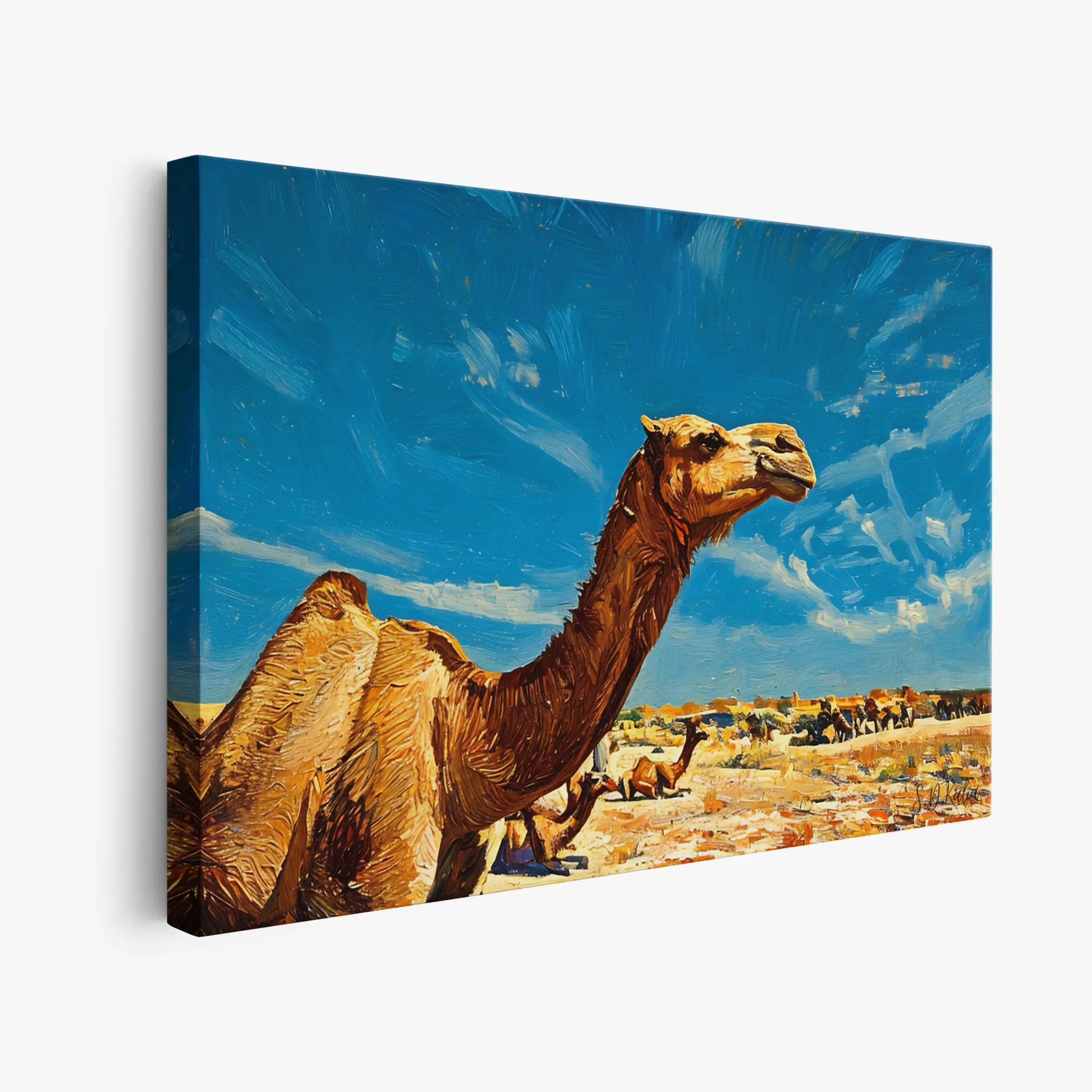 Desert Sentinel Camel Under Wide Skies Giclée Print 321016 Visual Wall Art AR3:2H Giclée Print