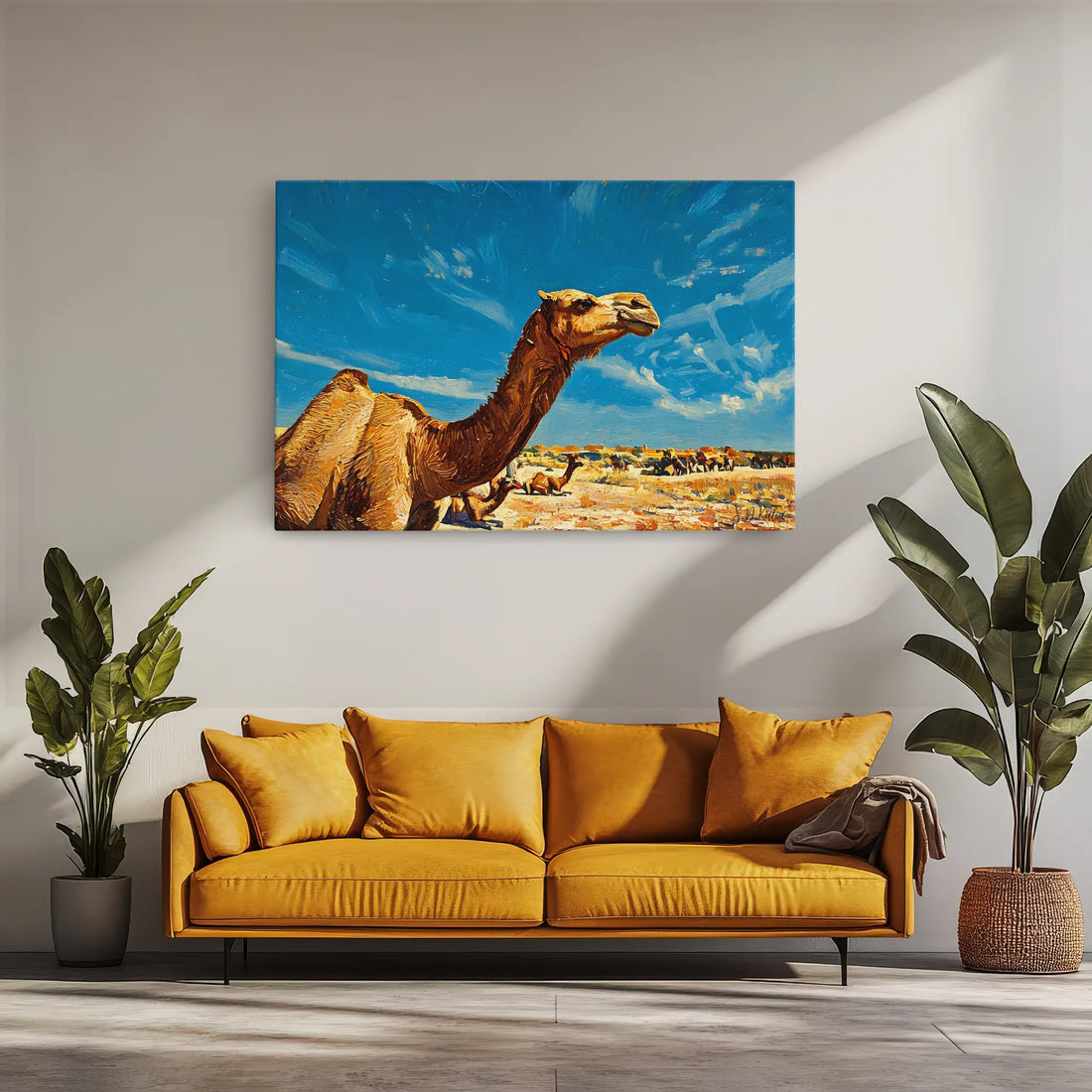 Desert Sentinel Camel Under Wide Skies Giclée Print 321016 Visual Wall Art AR3:2H Giclée Print