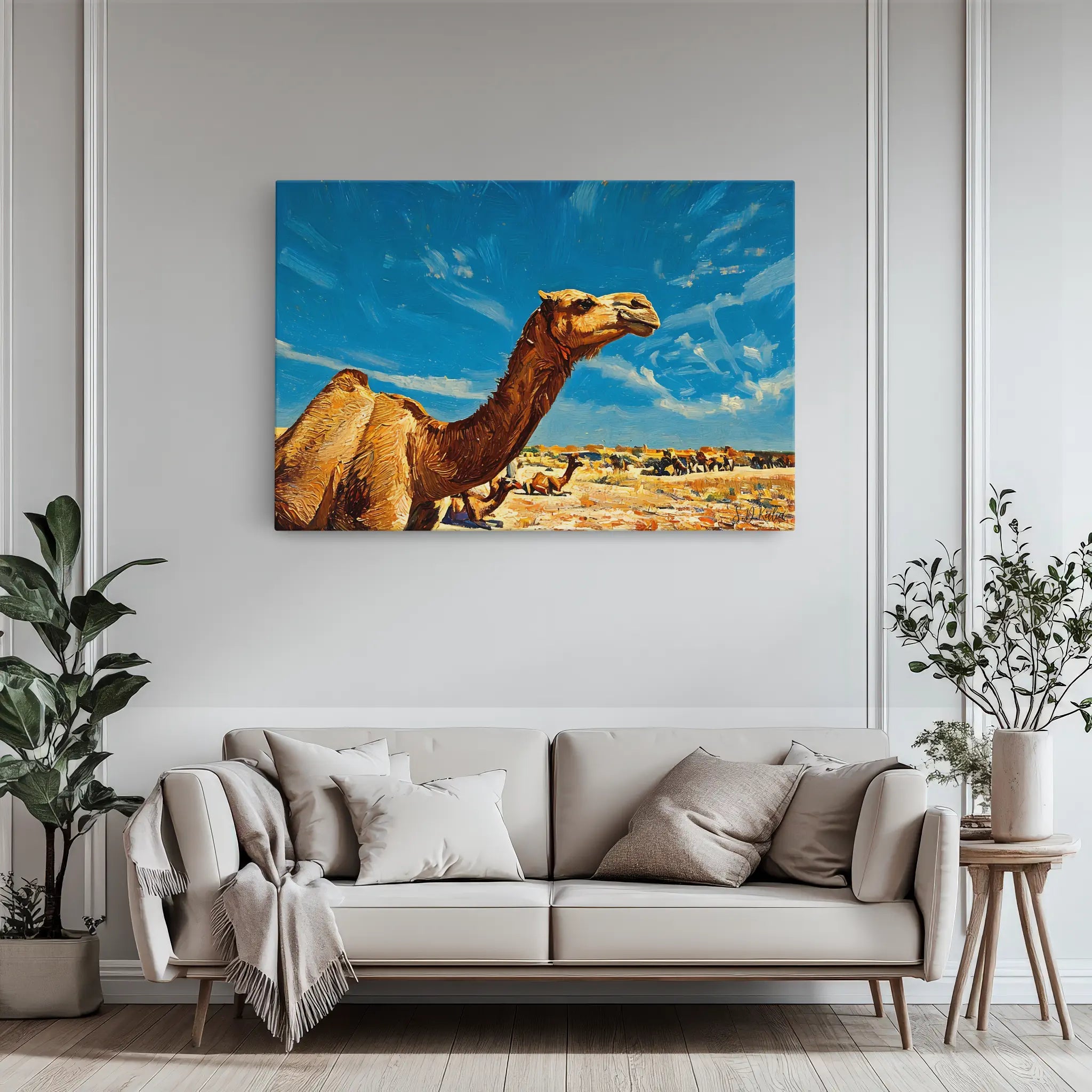 Desert Sentinel Camel Under Wide Skies Giclée Print 321016 Visual Wall Art AR3:2H Giclée Print