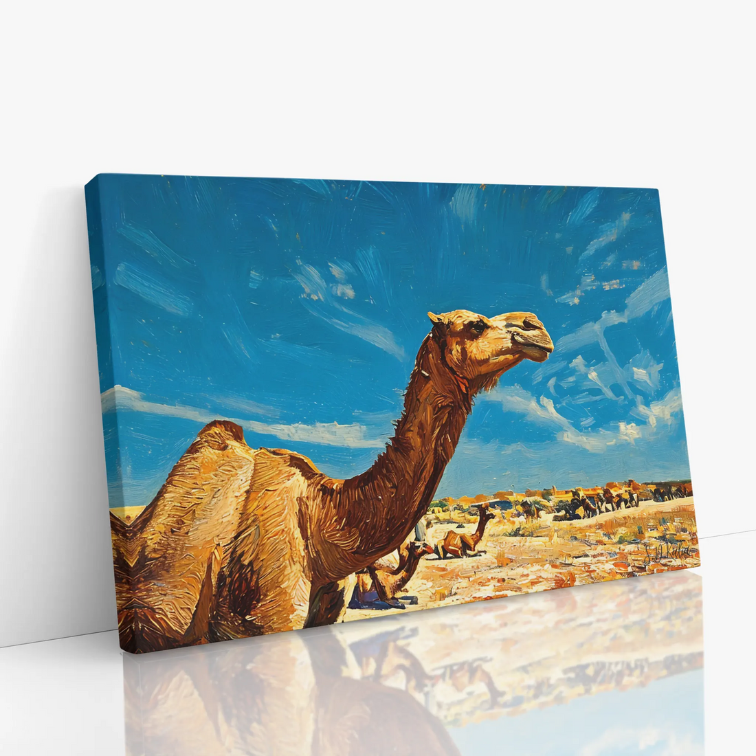 Desert Sentinel Camel Under Wide Skies Giclée Print 321016 Visual Wall Art AR3:2H Giclée Print