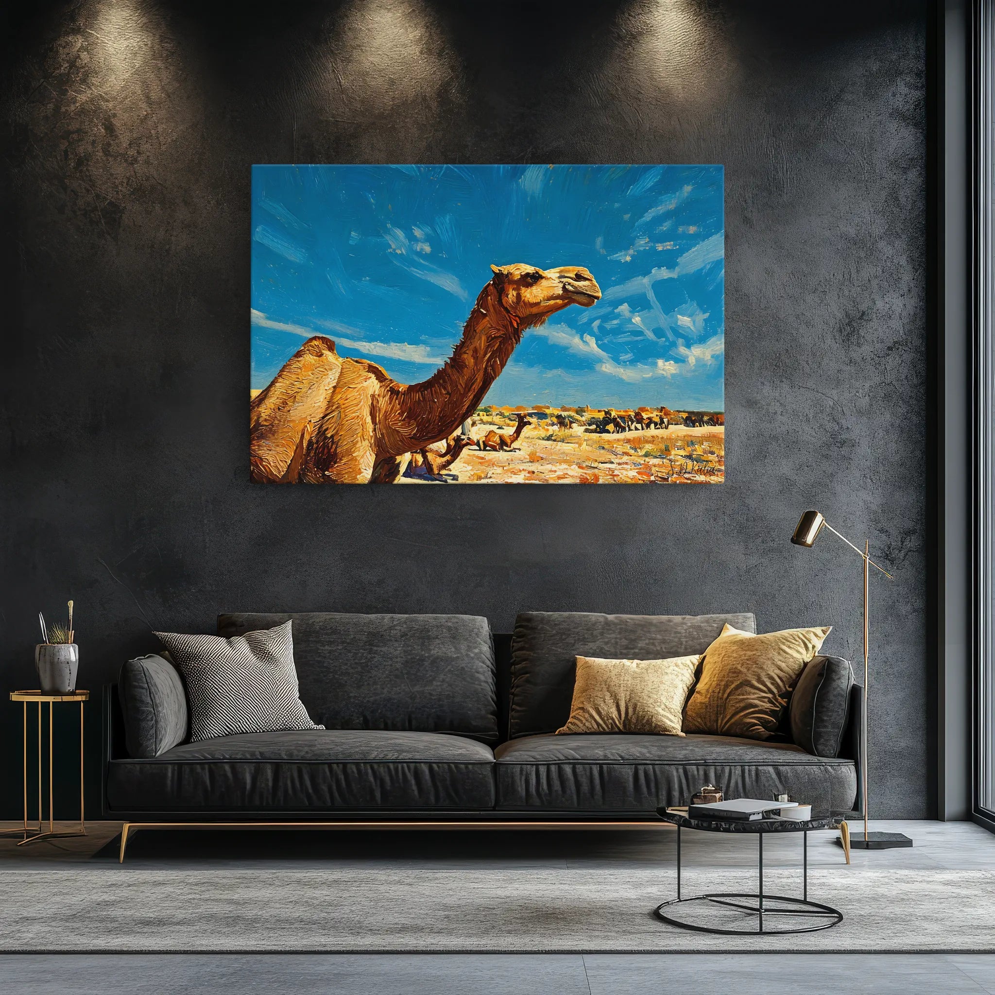 Desert Sentinel Camel Under Wide Skies Giclée Print 321016 Visual Wall Art AR3:2H Giclée Print