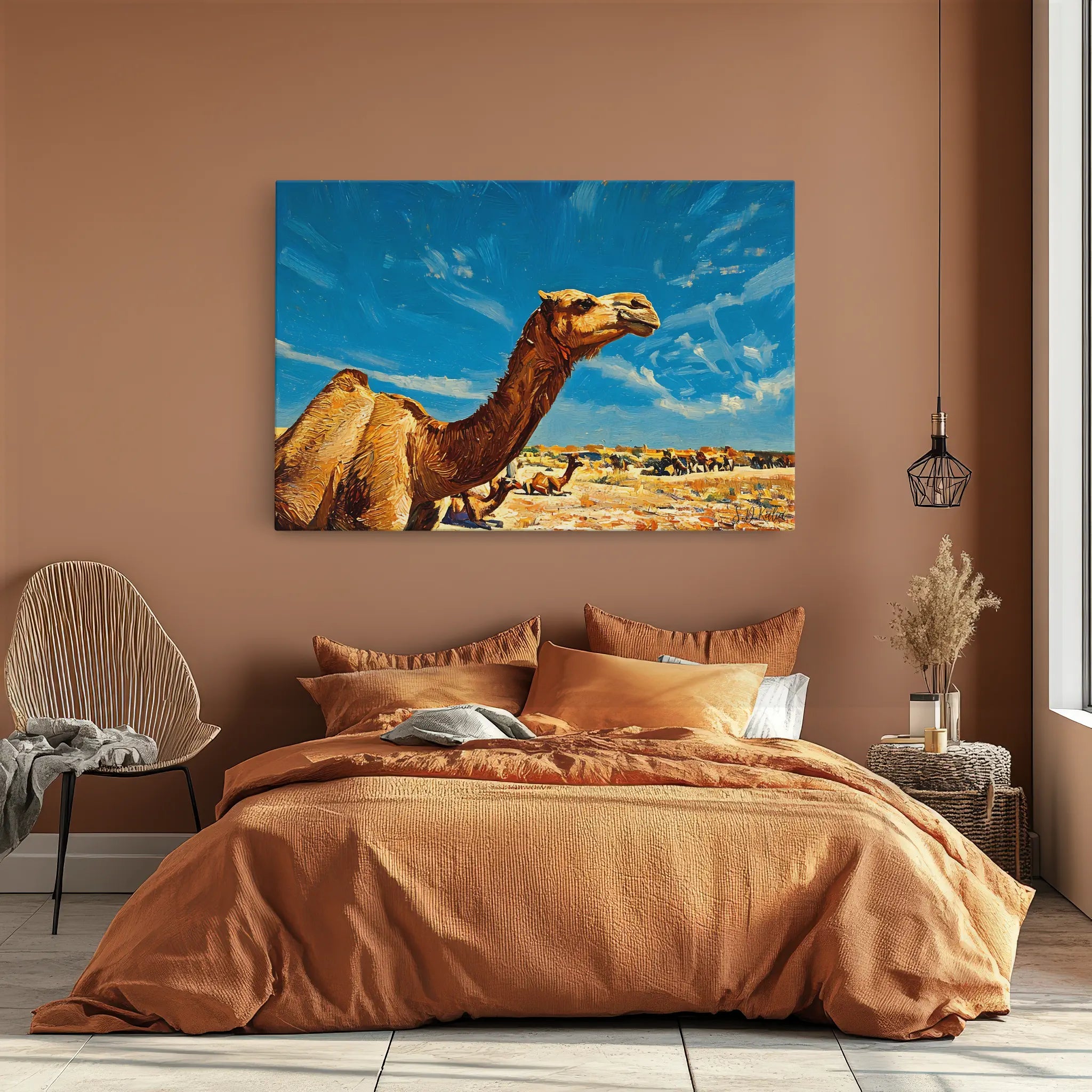 Desert Sentinel Camel Under Wide Skies Giclée Print 321016 Visual Wall Art AR3:2H Giclée Print