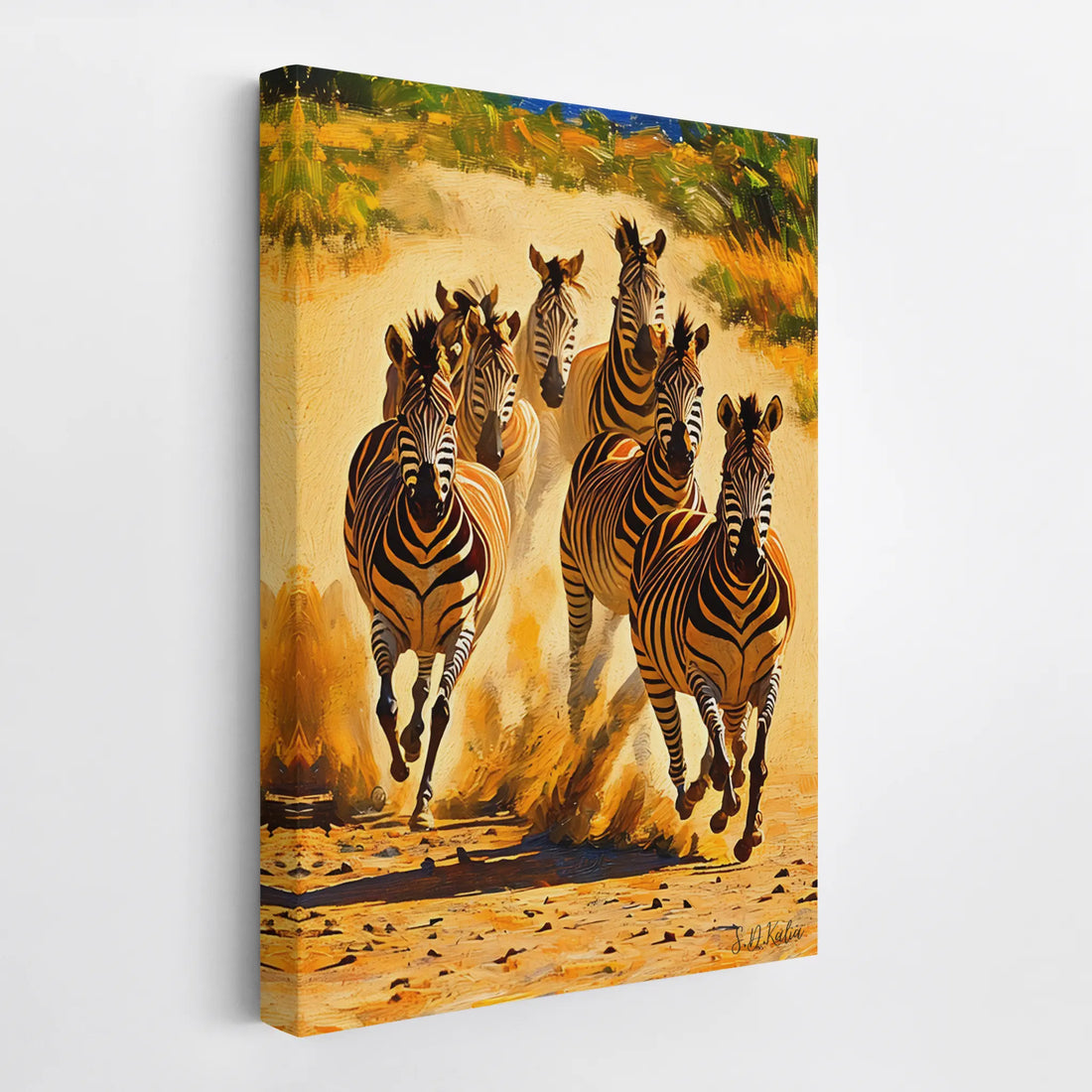 Dust And Thunder Zebra Herd on the Run Giclée Print 231072 Visual Wall Art AR2:3V Giclée Print