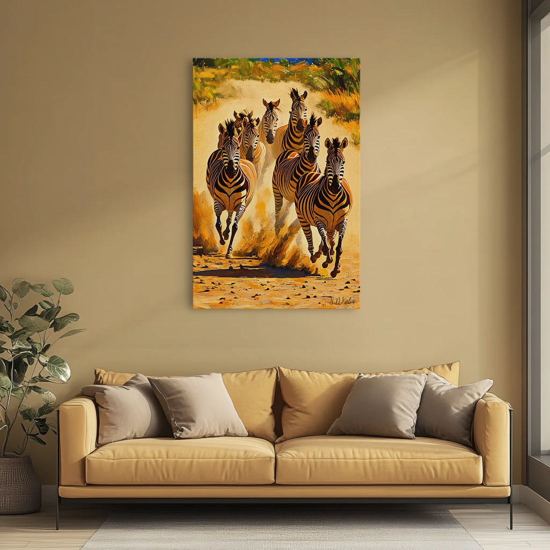 Dust And Thunder Zebra Herd on the Run Giclée Print 231072 Visual Wall Art AR2:3V Giclée Print