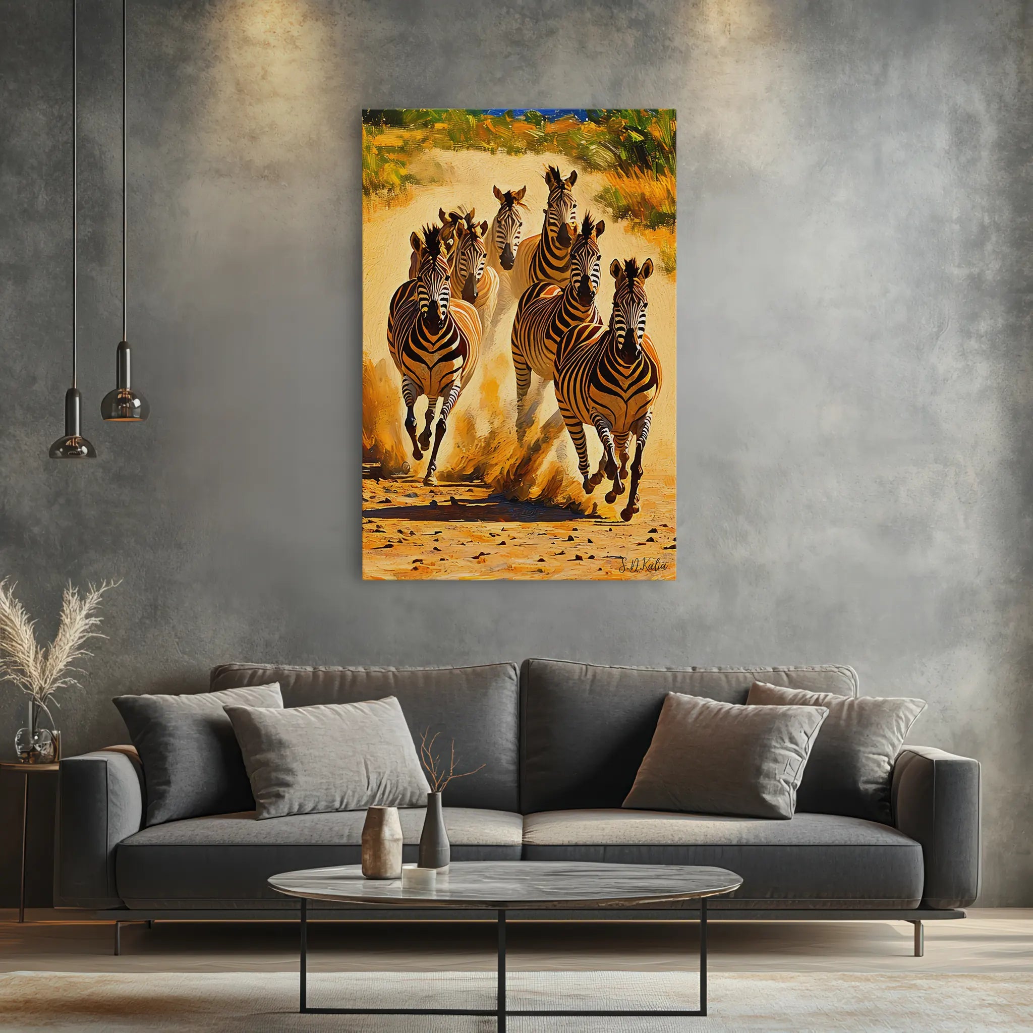 Dust And Thunder Zebra Herd on the Run Giclée Print 231072 Visual Wall Art AR2:3V Giclée Print