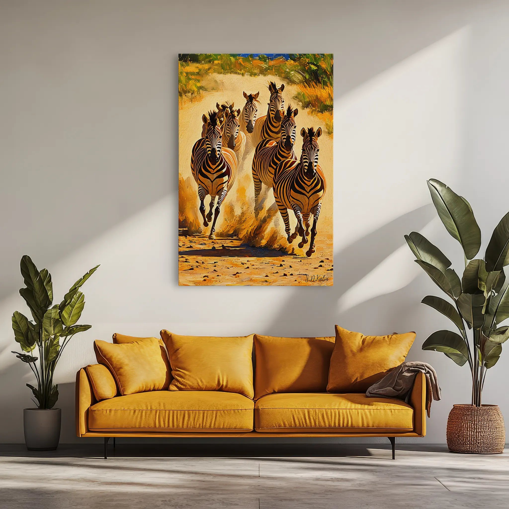 Dust And Thunder Zebra Herd on the Run Giclée Print 231072 Visual Wall Art AR2:3V Giclée Print