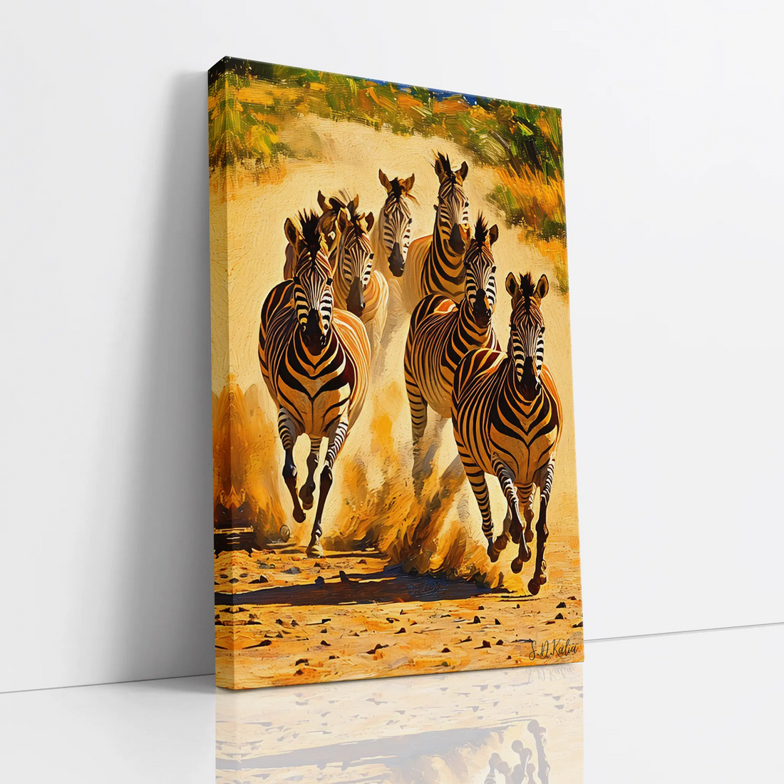 Dust And Thunder Zebra Herd on the Run Giclée Print 231072 Visual Wall Art AR2:3V Giclée Print