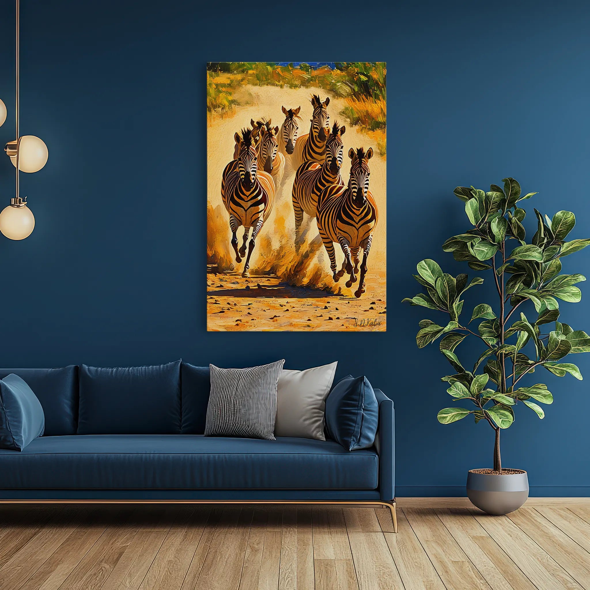 Dust And Thunder Zebra Herd on the Run Giclée Print 231072 Visual Wall Art AR2:3V Giclée Print