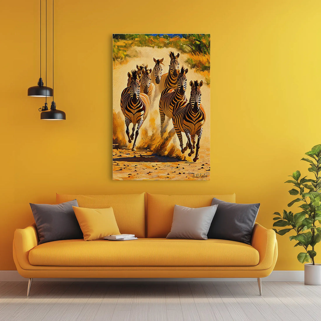 Dust And Thunder Zebra Herd on the Run Giclée Print 231072 Visual Wall Art AR2:3V Giclée Print