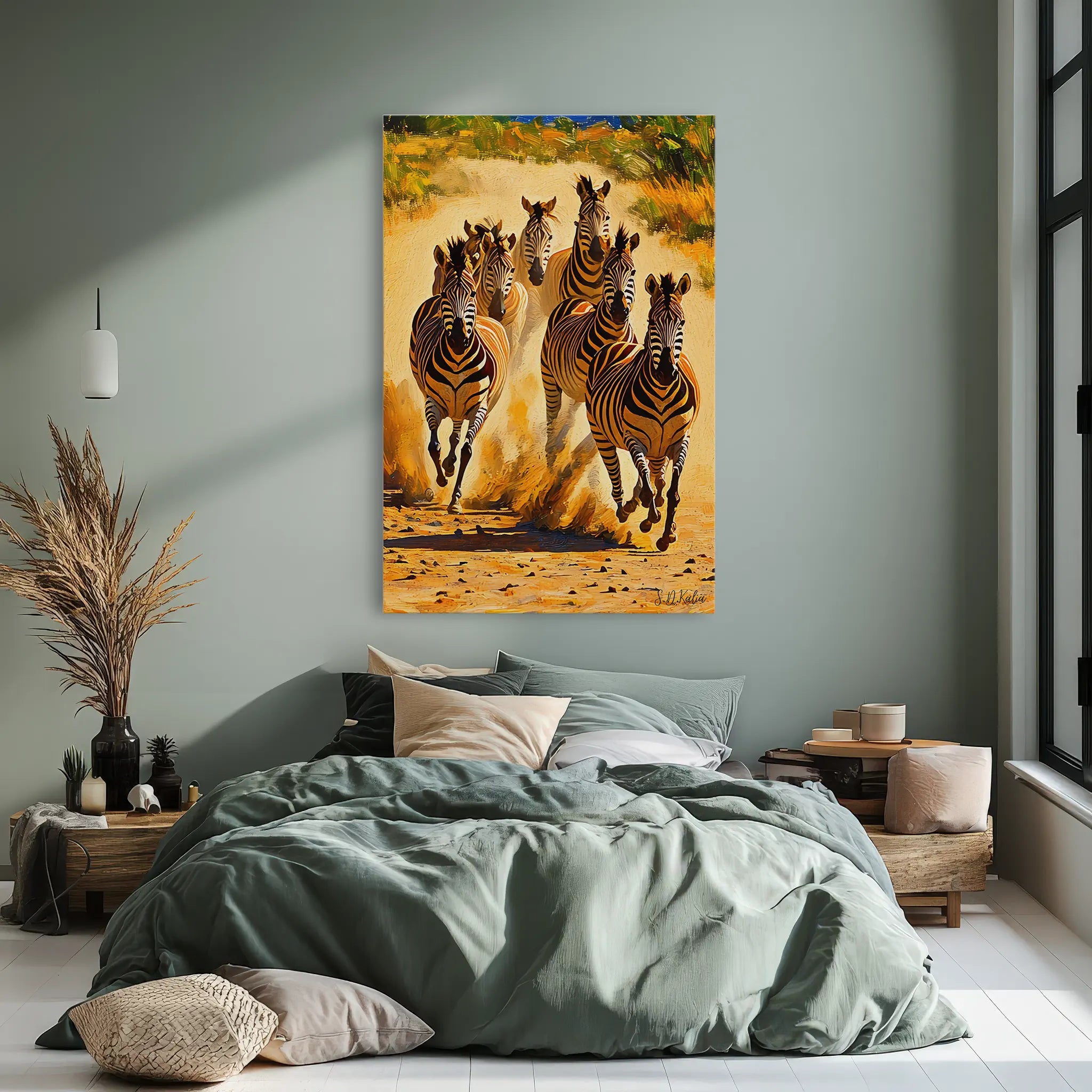 Dust And Thunder Zebra Herd on the Run Giclée Print 231072 Visual Wall Art AR2:3V Giclée Print