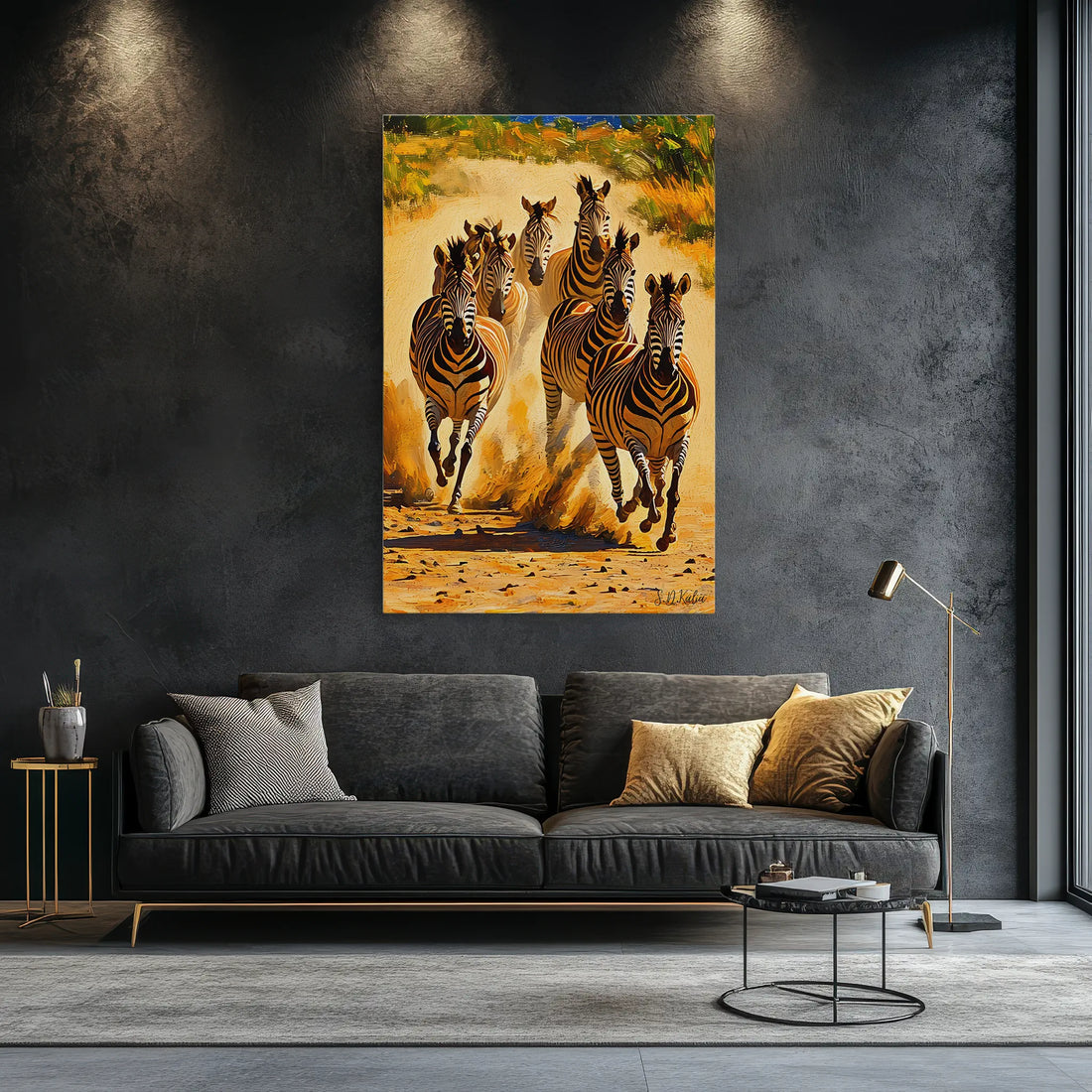 Dust And Thunder Zebra Herd on the Run Giclée Print 231072 Visual Wall Art AR2:3V Giclée Print