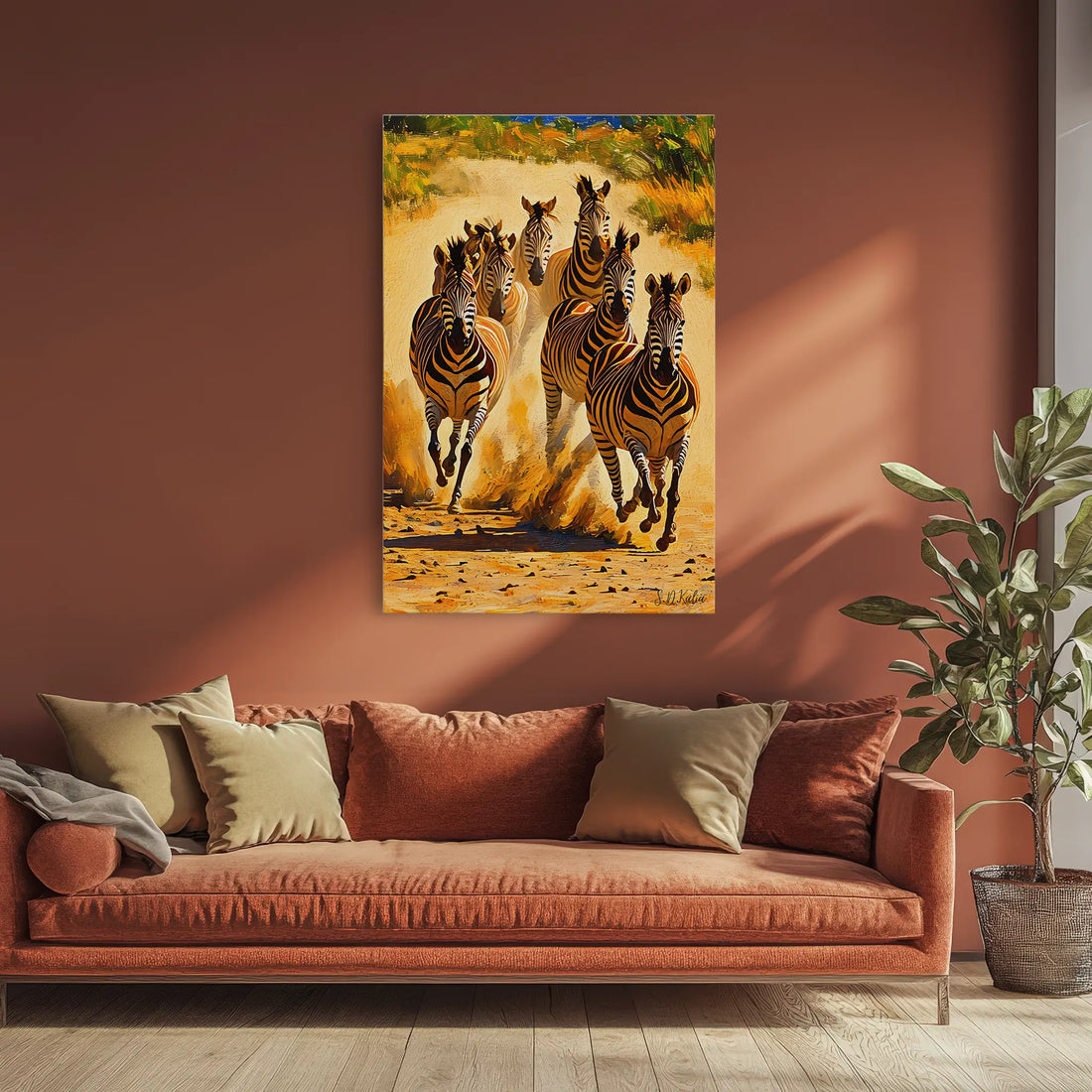 Dust And Thunder Zebra Herd on the Run Giclée Print 231072 Visual Wall Art AR2:3V Giclée Print