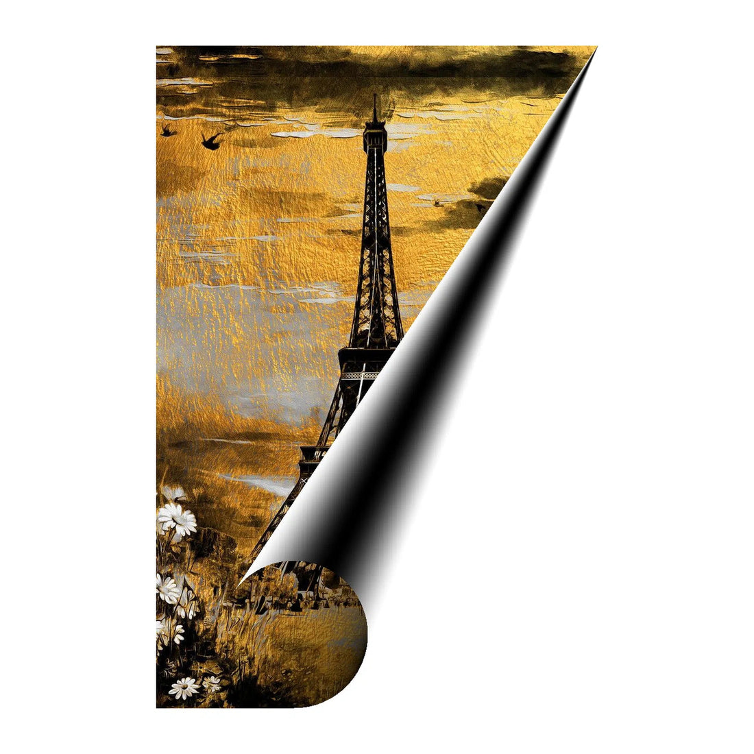 Eiffel Tower Gold Giclee Print 23903 Giclée Rolled Canvas Print Pictorem.com