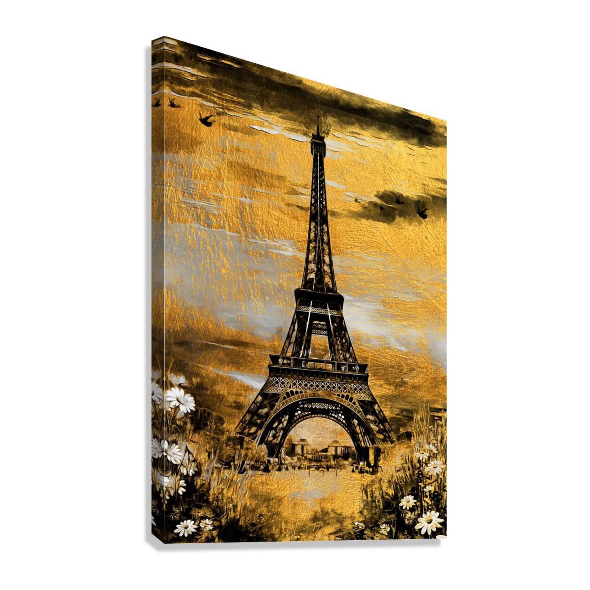 Eiffel Tower Gold Giclée Print 23903 Giclée Stretched Canvas Print Visual Wall Art