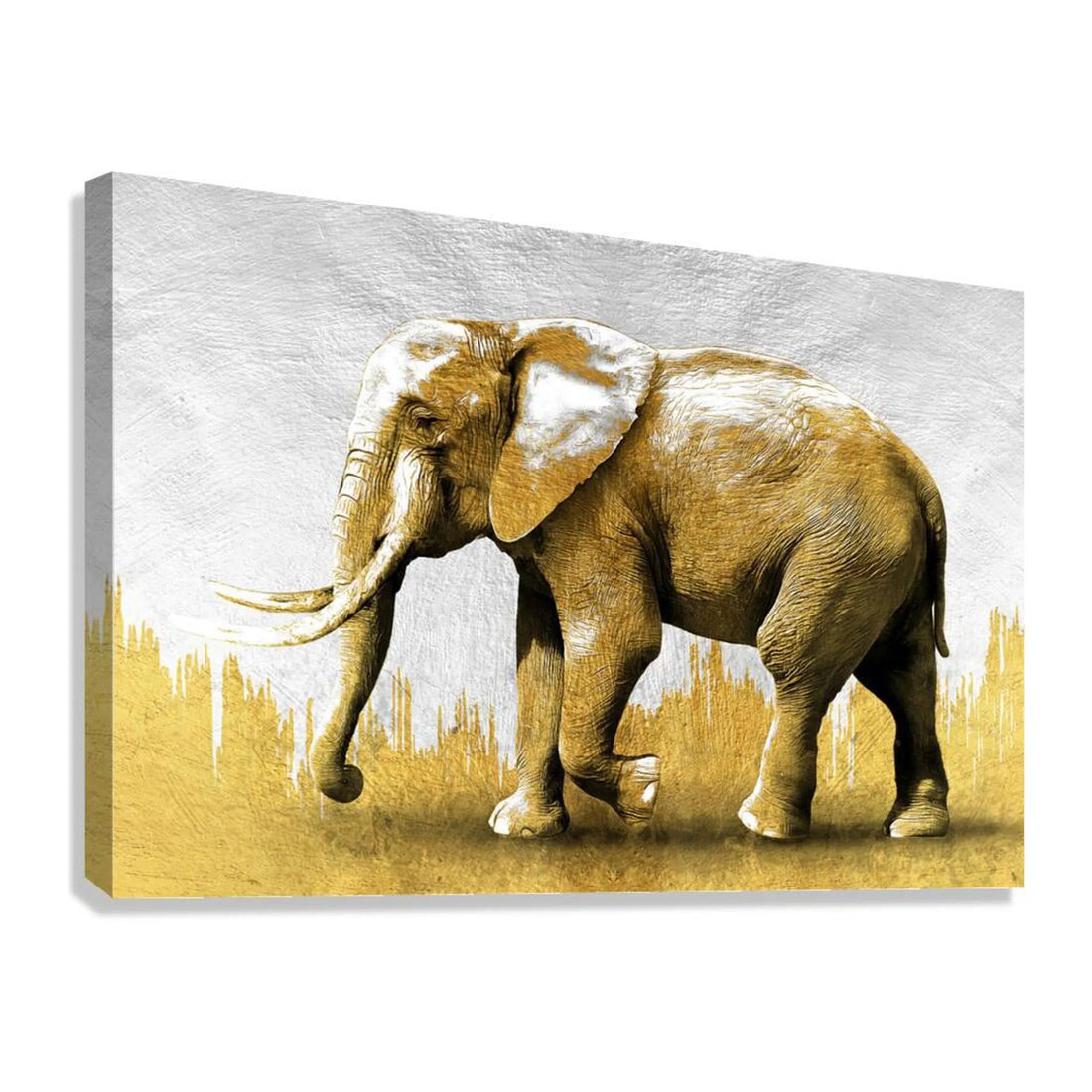 Elephant Gold Giclee Print 32902 Giclée Stretched Canvas Print Pictorem.com