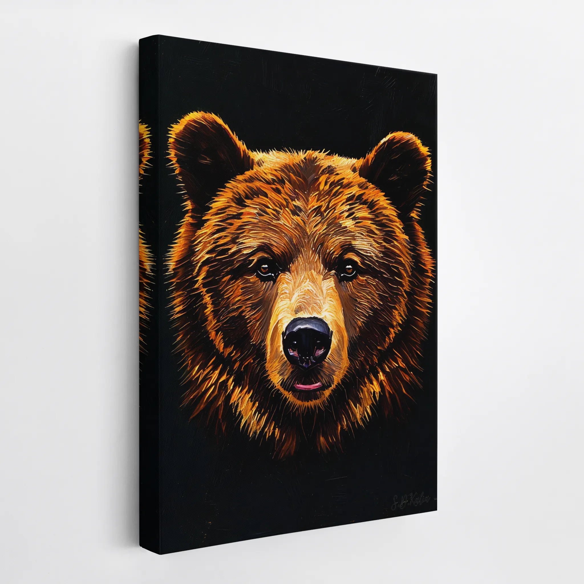 Ember-Fur Stare Brown Bear Giclée Print 231012 Visual Wall Art AR2:3V Giclée Print