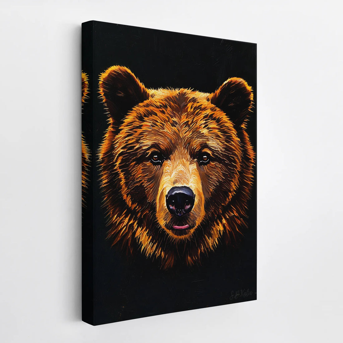 Ember-Fur Stare Brown Bear Giclée Print 231012 Visual Wall Art AR2:3V Giclée Print