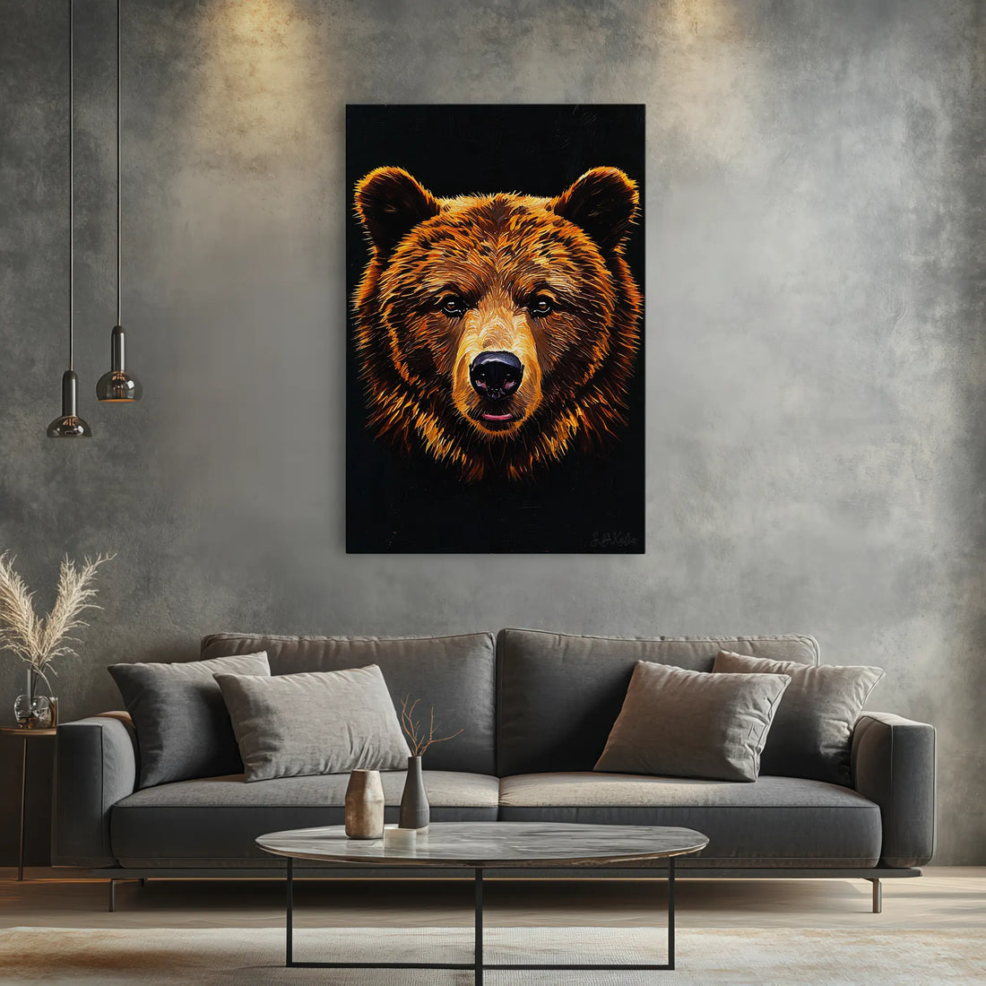 Ember-Fur Stare Brown Bear Giclée Print 231012 Visual Wall Art AR2:3V Giclée Print