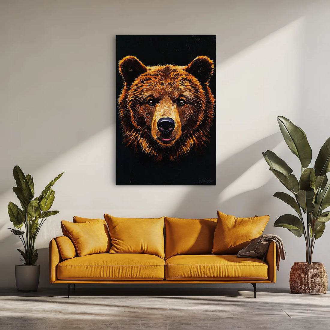 Ember-Fur Stare Brown Bear Giclée Print 231012 Visual Wall Art AR2:3V Giclée Print