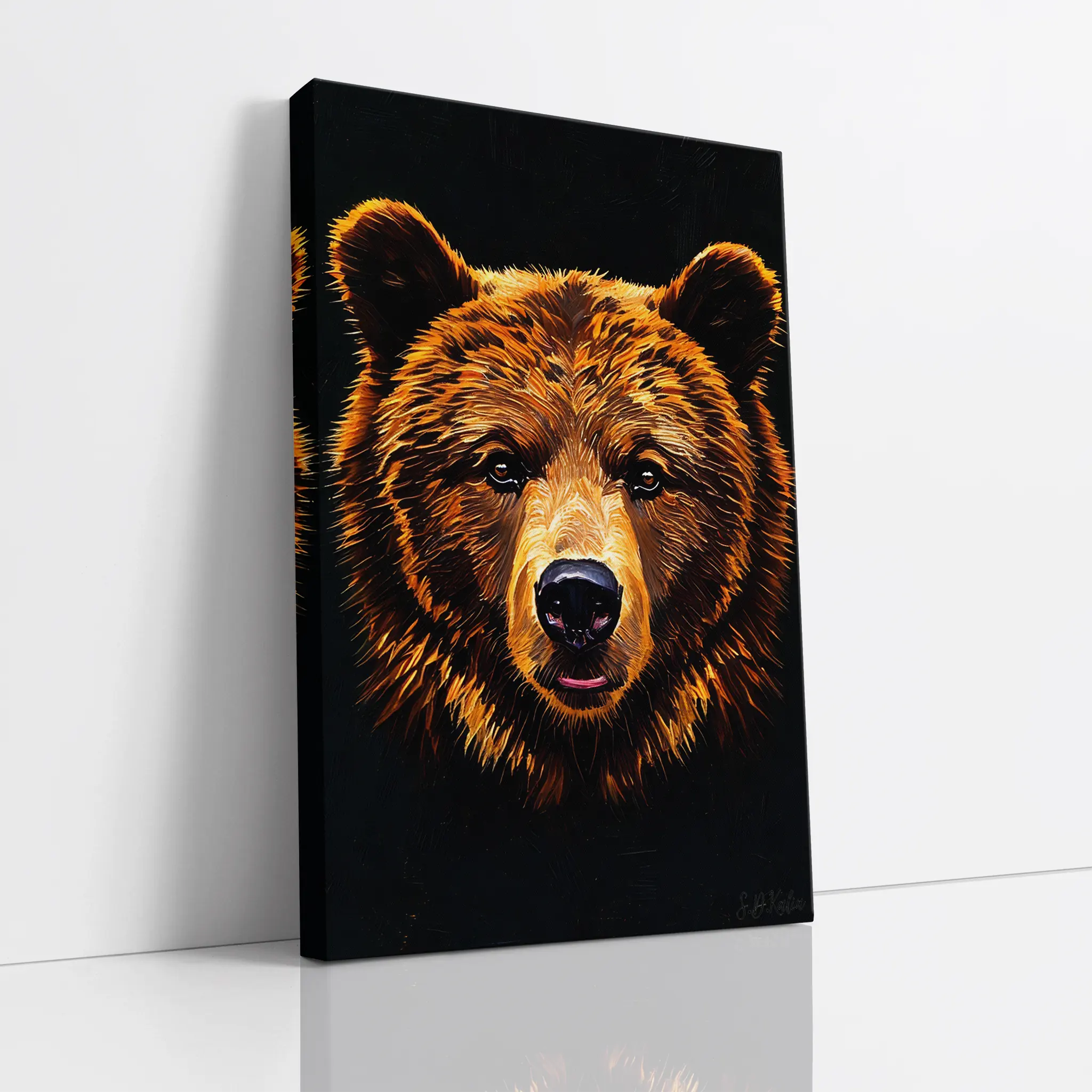 Ember-Fur Stare Brown Bear Giclée Print 231012 Visual Wall Art AR2:3V Giclée Print