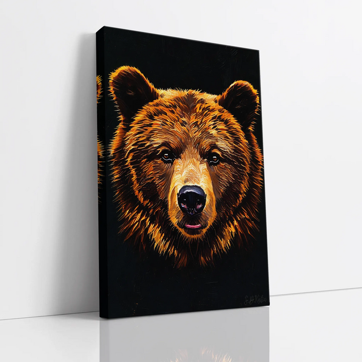 Ember-Fur Stare Brown Bear Giclée Print 231012 Visual Wall Art AR2:3V Giclée Print