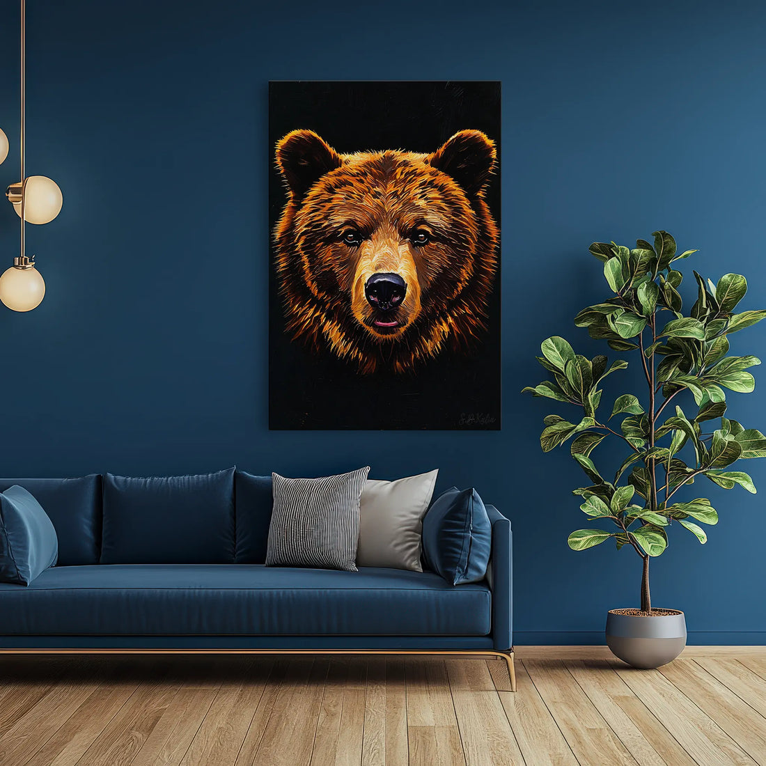 Ember-Fur Stare Brown Bear Giclée Print 231012 Visual Wall Art AR2:3V Giclée Print