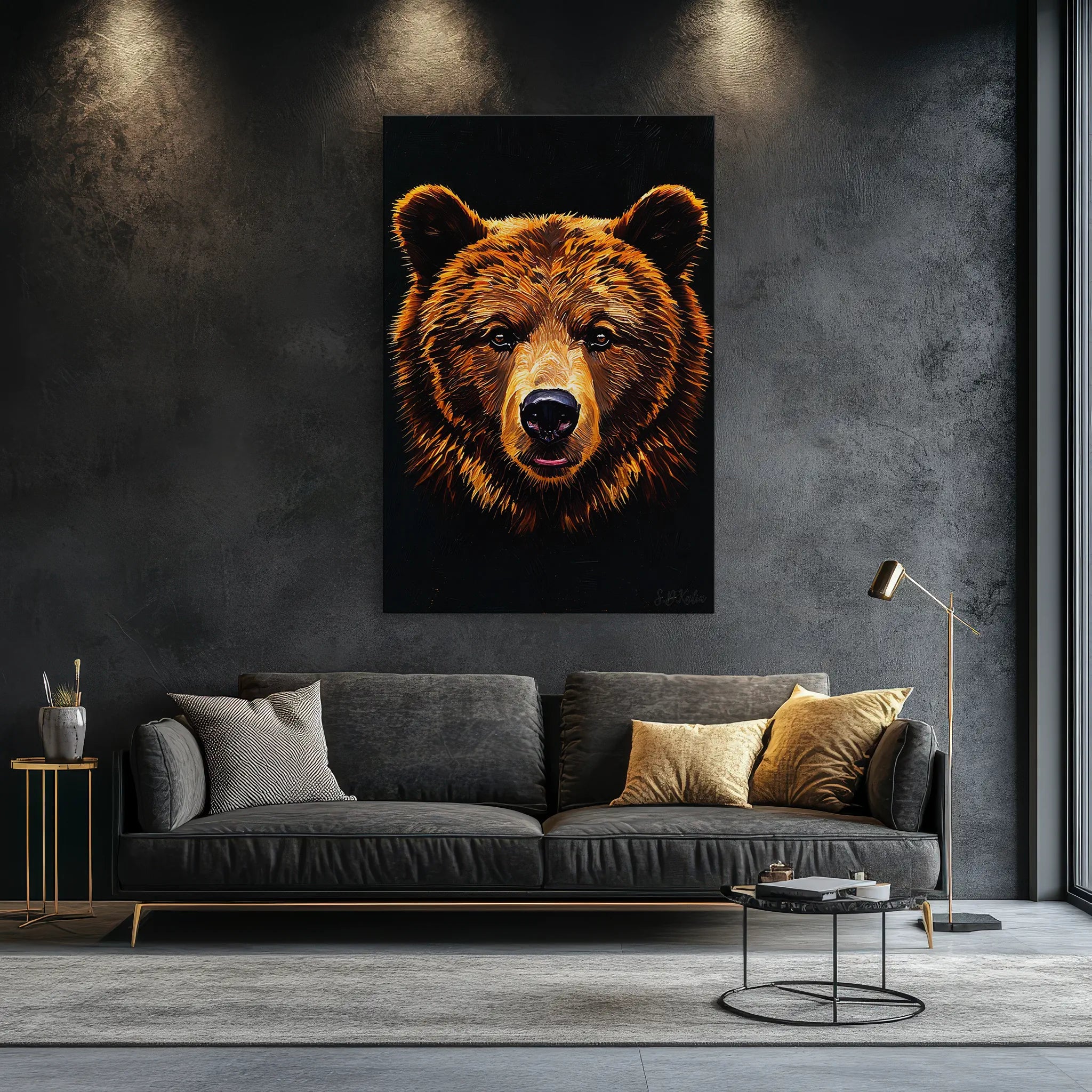 Ember-Fur Stare Brown Bear Giclée Print 231012 Visual Wall Art AR2:3V Giclée Print