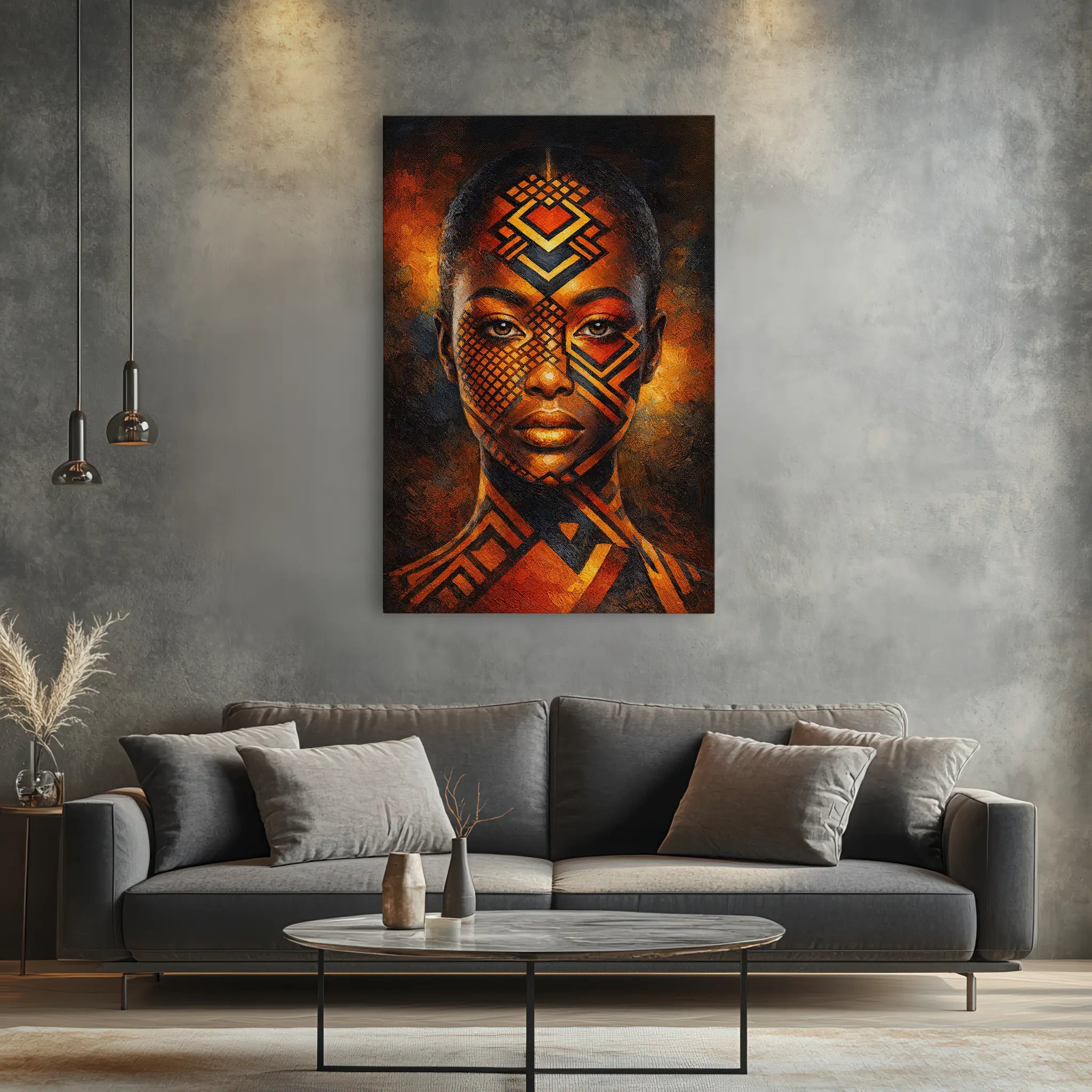 Ember Geometric Portrait Giclée Print 235005 Visual Wall Art AR2:3V Giclée Print