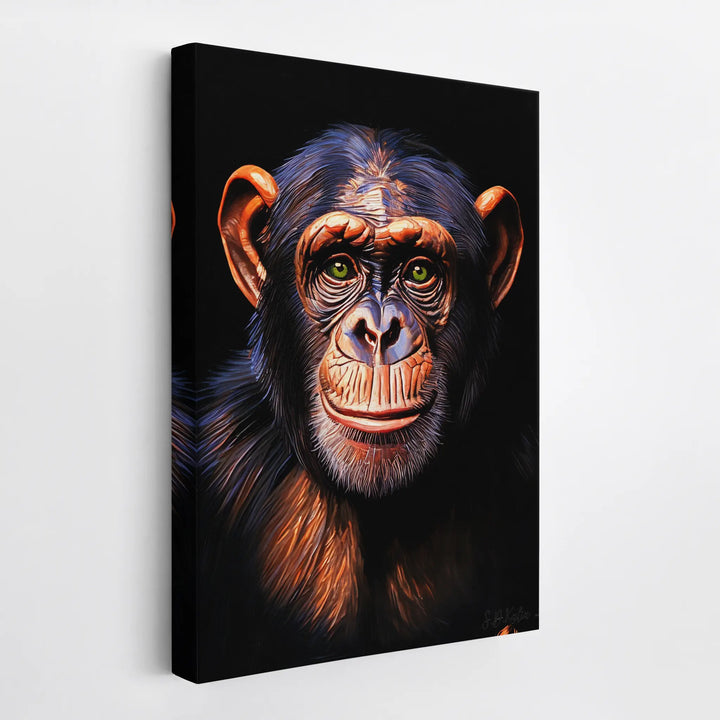 Emerald-Eyed Chimpanzee Portrait Giclée Print 231013 Visual Wall Art AR2:3V Giclée Print