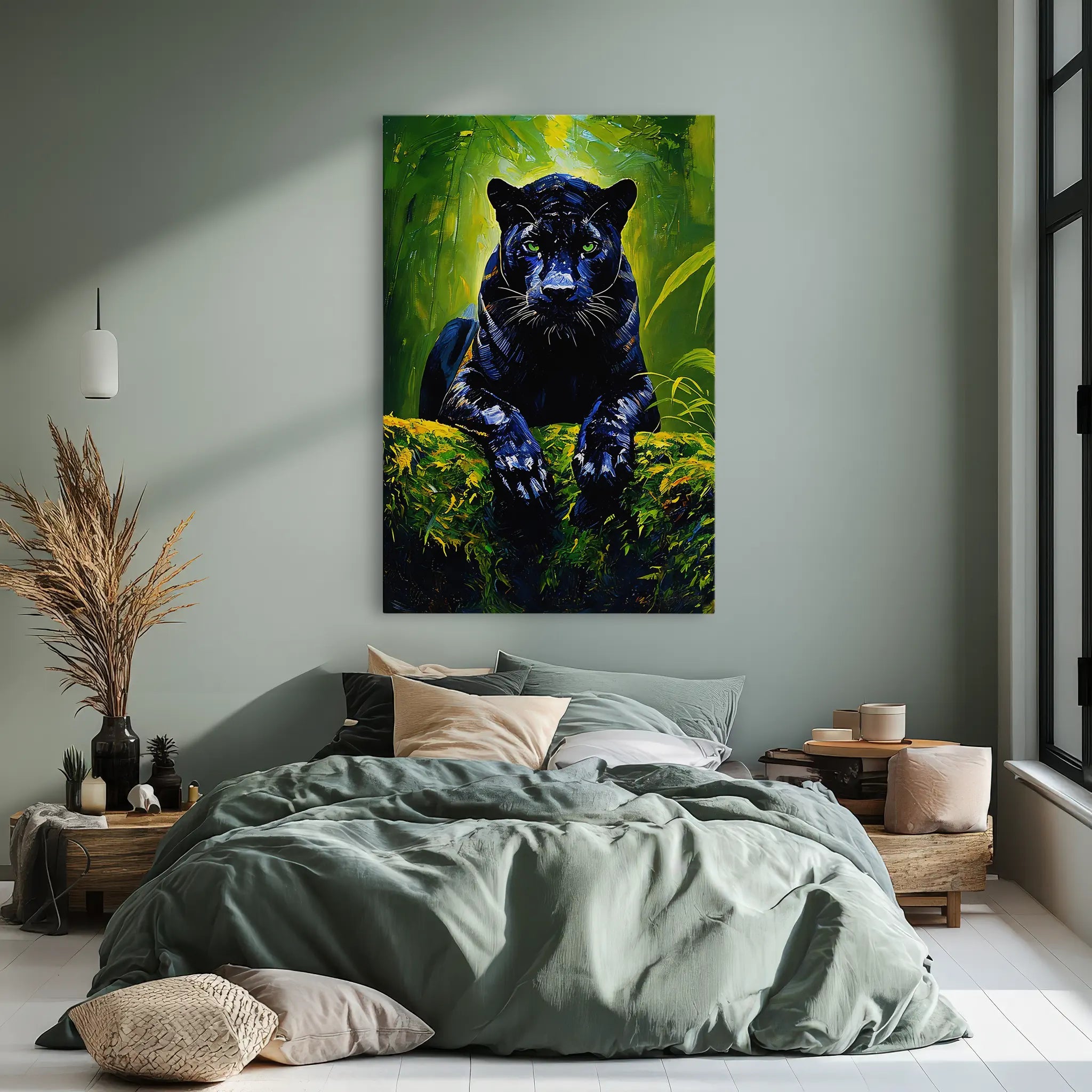 Emerald Eyes of the Night black panther Giclée Print 231014 Visual Wall Art AR2:3V Giclée Print