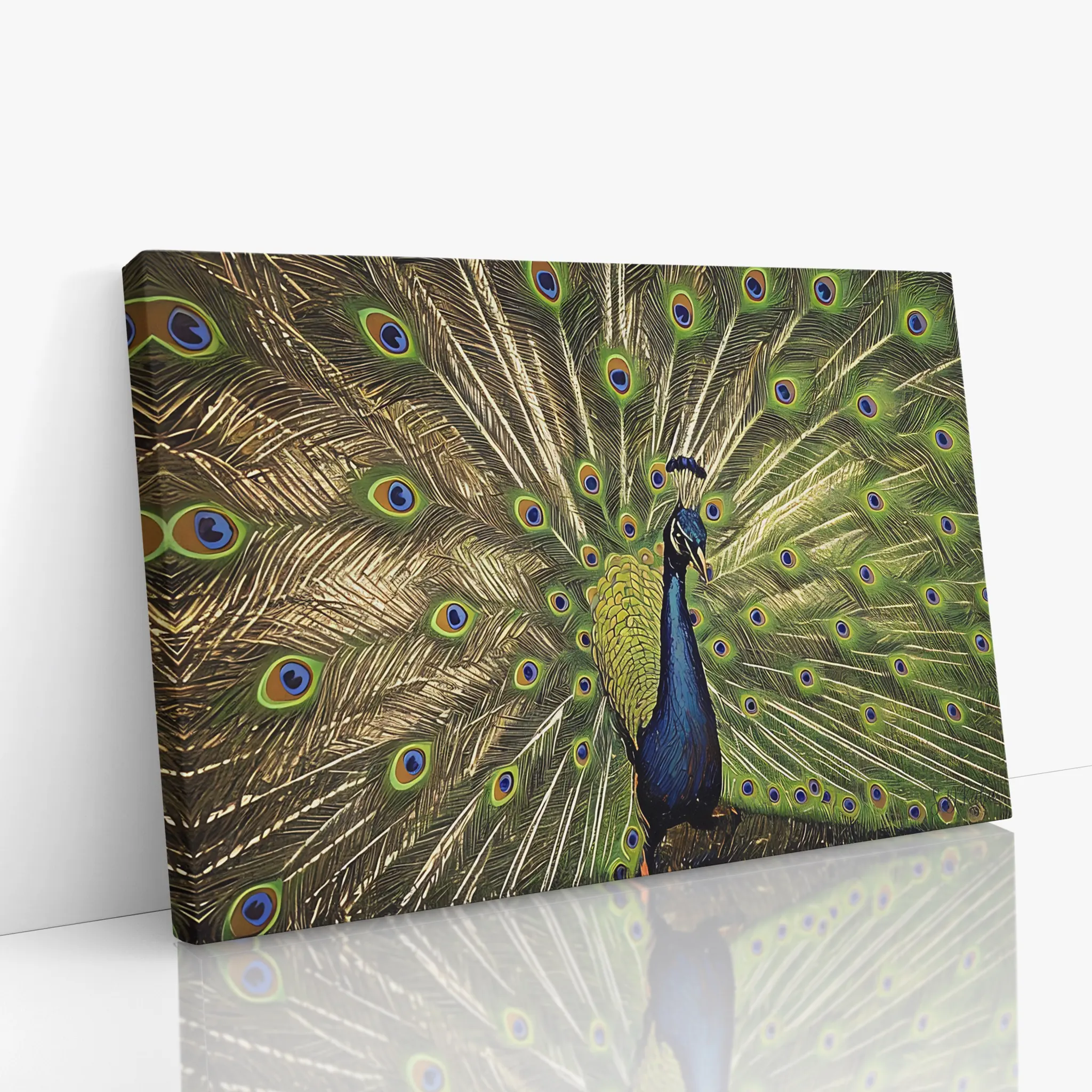 Emerald Majesty The Peacocks Fan Giclée Print 321017 Visual Wall Art AR3:2H Giclée Print