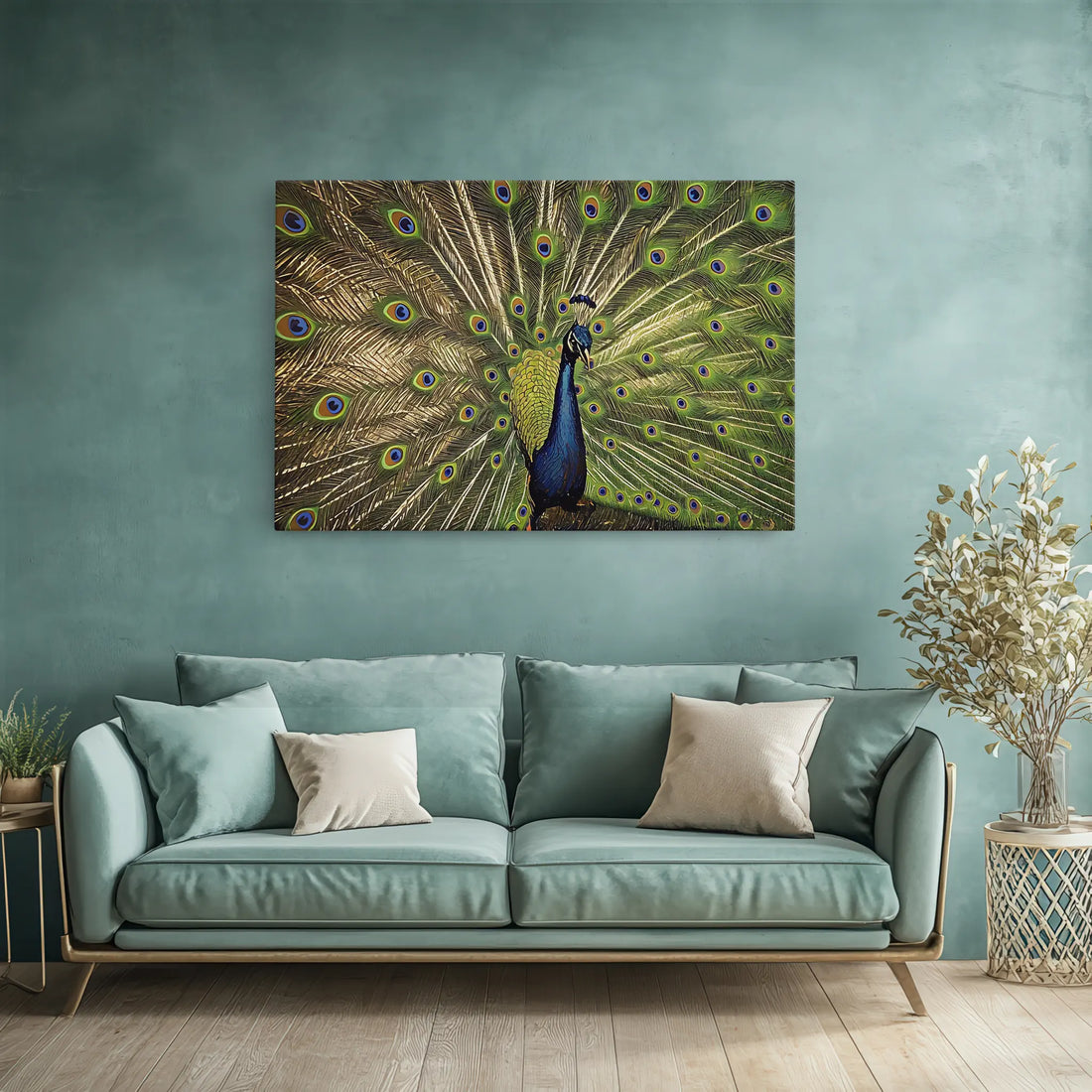 Emerald Majesty The Peacocks Fan Giclée Print 321017 Visual Wall Art AR3:2H Giclée Print