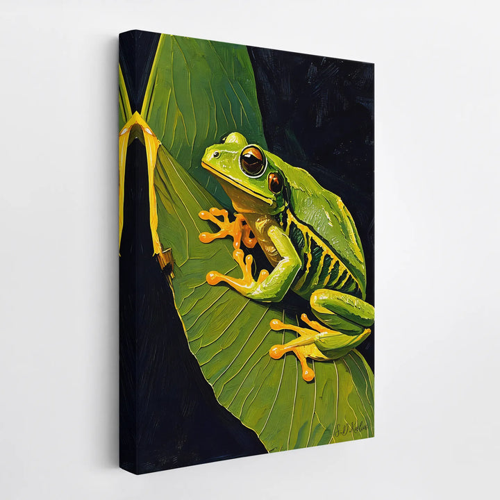 Emerald Sentinel Tree Frog on a Leaf Giclée Print 231075.png Visual Wall Art AR2:3V Giclée Print