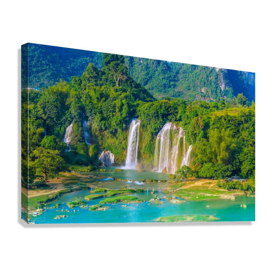 Enchanting Nature Waterfall Giclée Print 32606 Giclée Stretched Canvas Print Visual Wall Art