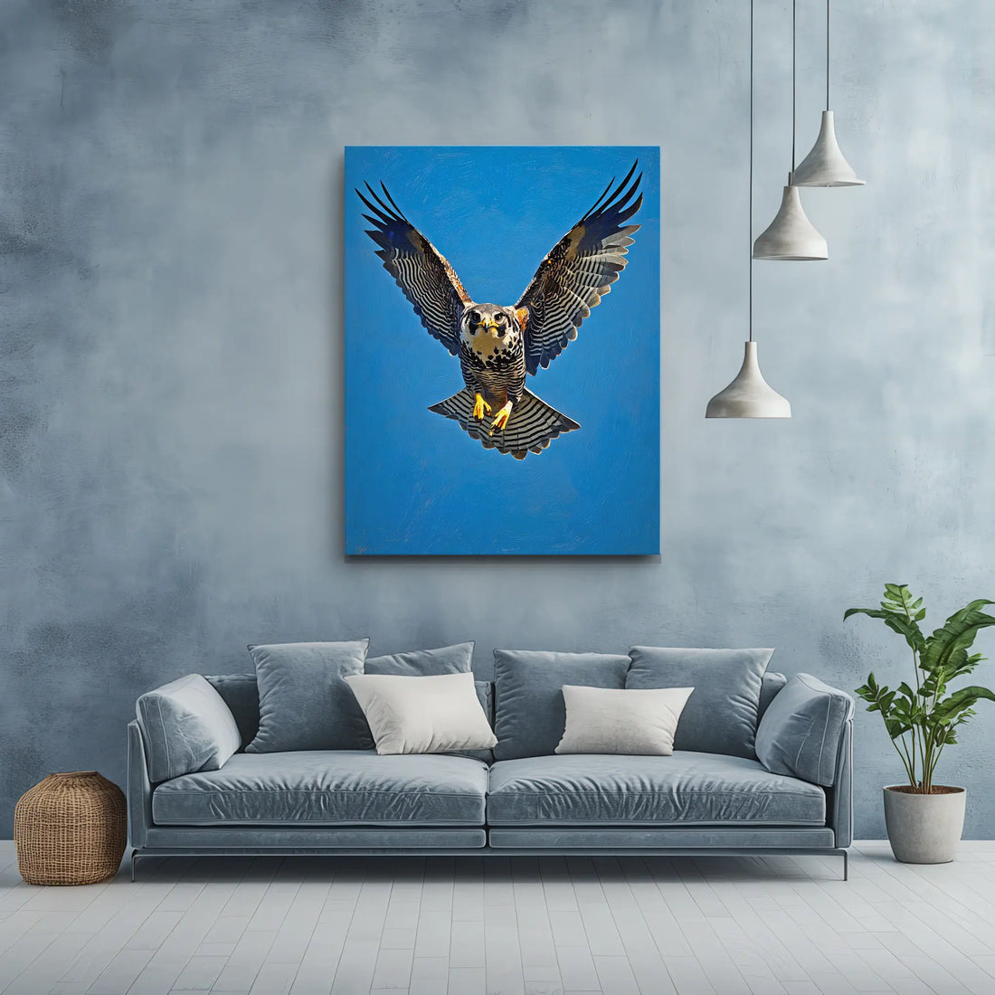 Falcon Spreading Wings Descending Giclée Print 454012 Visual Wall Art AR3:4V-AR4:5V Giclée Print